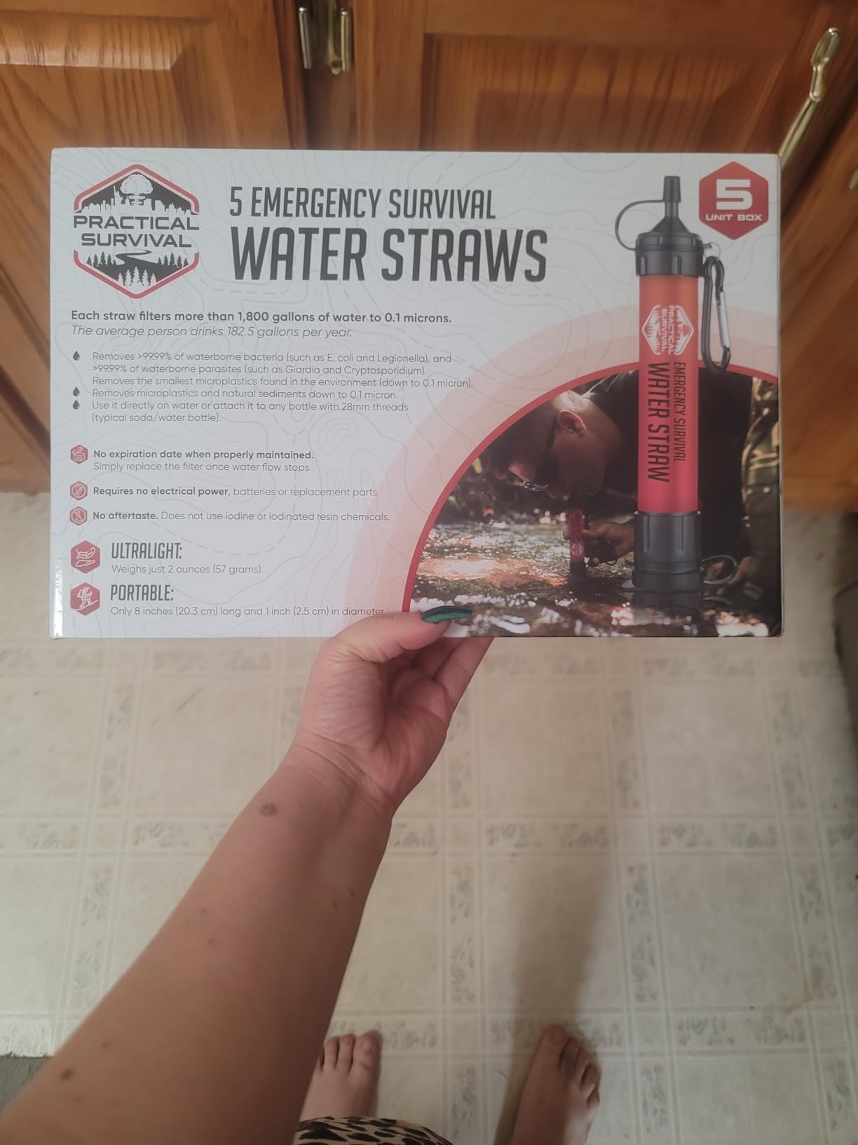 5 High-Capacity Emergency Water Straws - Lightweight, Reusable, 1800-gallon Filters for Camping, Hiking, Travel, Biking, Survival, and Emergencies. No Expiration Date, Perfect for preparedness customer photo 2