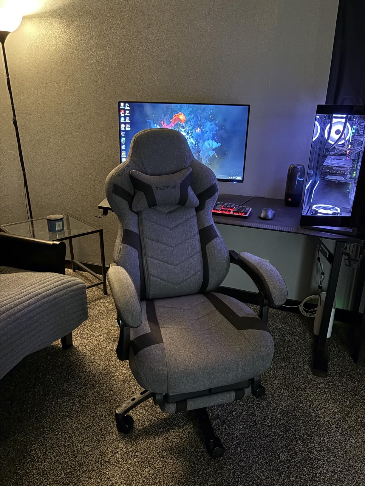 RESPAWN 110 Pro Ergonomic Gaming Chair with Footrest for Adults - Comfortable Office Gaming Recliner with Lumbar Support and Headrest, Racing Style Video Game Chairs for Computer Gamer - Black customer photo 2