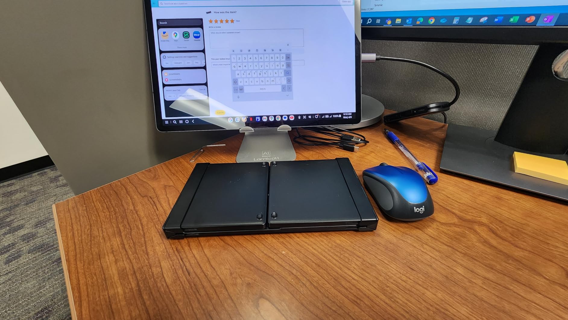 ProtoArc Foldable Bluetooth Keyboard, XK01 Full-Size Portable Wireless Keyboard for Travel, 105 Keys, Multi-Device Sync for iPad Tablet Smartphone Laptop PC Windows iOS Android, Black customer photo 1
