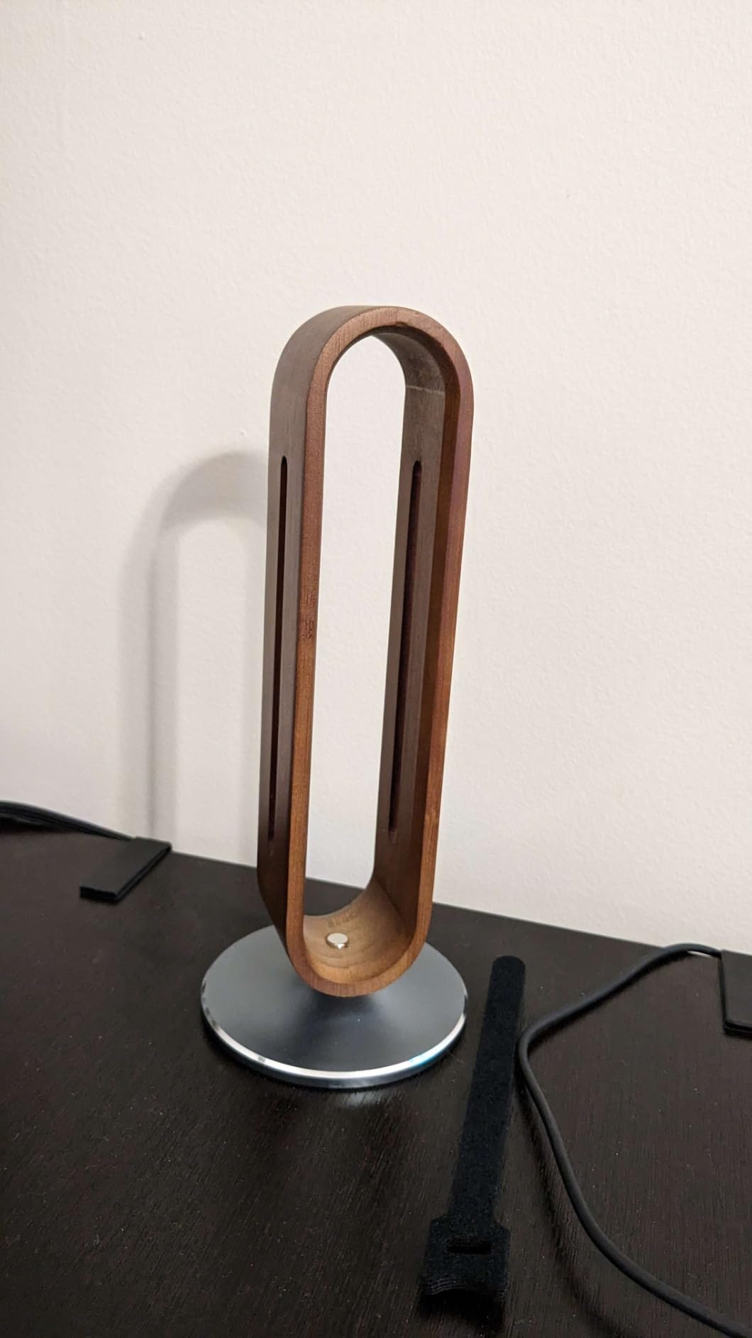 Headphone Stand for Desk,Bright Stone Wood Headset Holder Bamboo & Aluminum Earphone Stand for All Headphones (Grey) customer photo 1