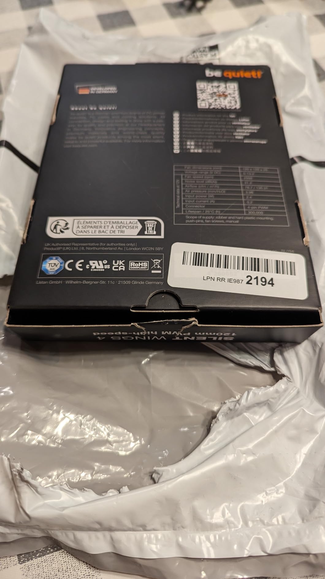 Silent Wings 4 120mm PWM High Speed 2500 RPM Premium Low Noise Cooling Fan | 4-Pin | BL094 customer photo 2