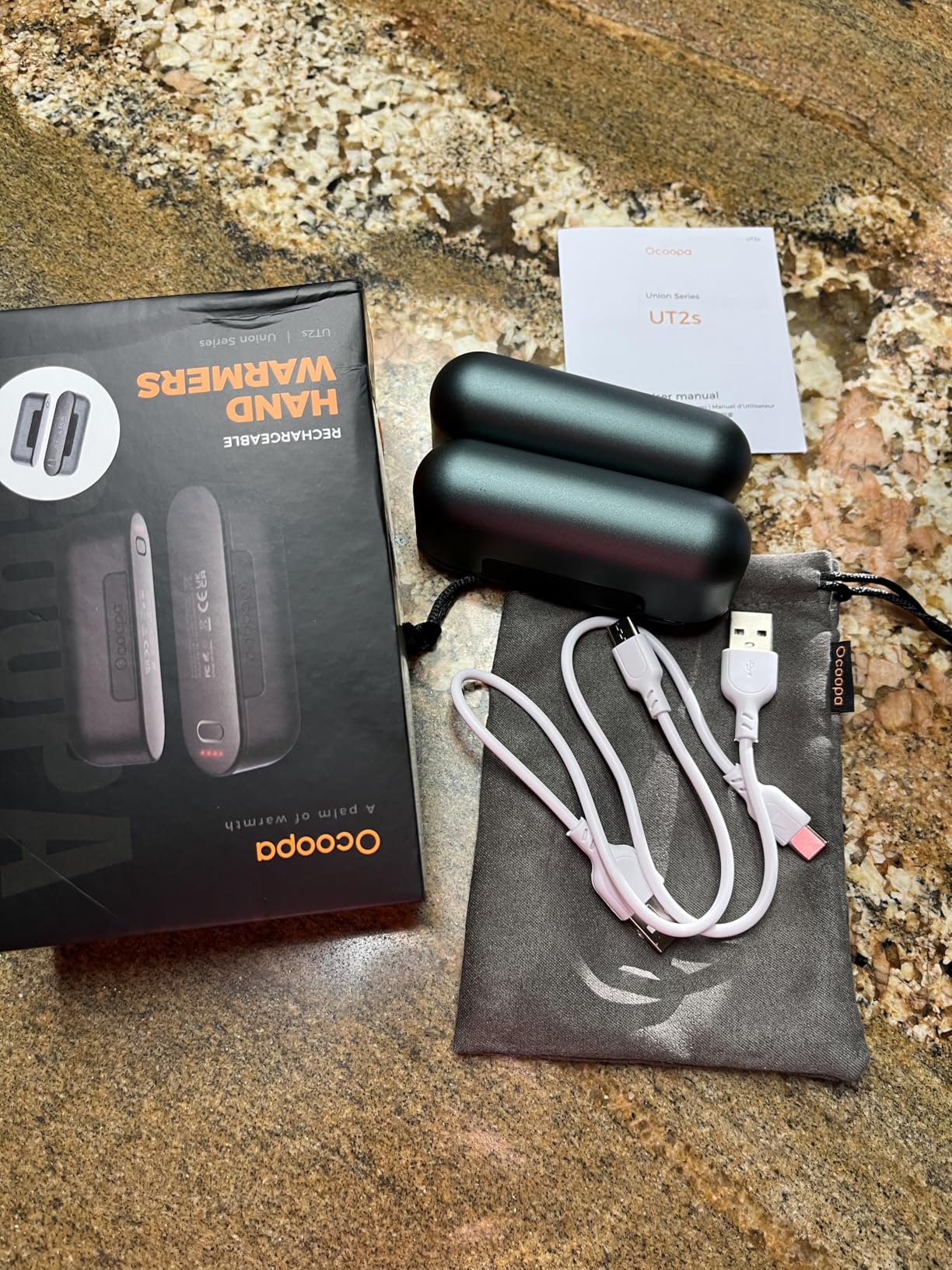 OCOOPA Hand Warmers Rechargeable 2 Pack, Magnetic Electric Handwarmer, 16 Hrs Warmth 4 Levels Heat Up to 137℉, USB-C Portable Charger 5000mAh, Raynauds, Golf, Tech Gifts for Men, Union UT2s(MagTwins) customer photo 2