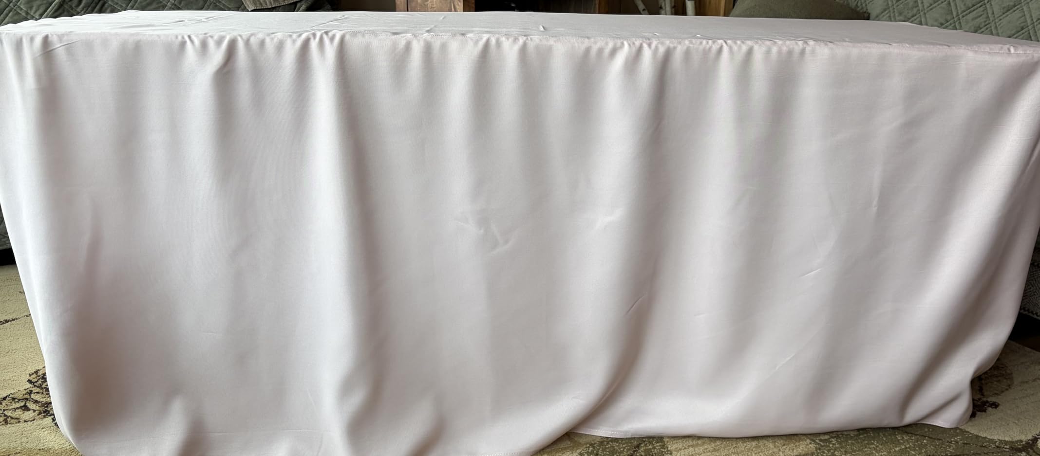 Obstal 2 Pack Table Clothes for 6 Foot Rectangle Tables - Water Resistant Washable Fabric Polyester Rectangle Table Cover Protector for Wedding, Banquet and Trade Shows, 72L x 30W x 30H Inches, Navy customer photo 1