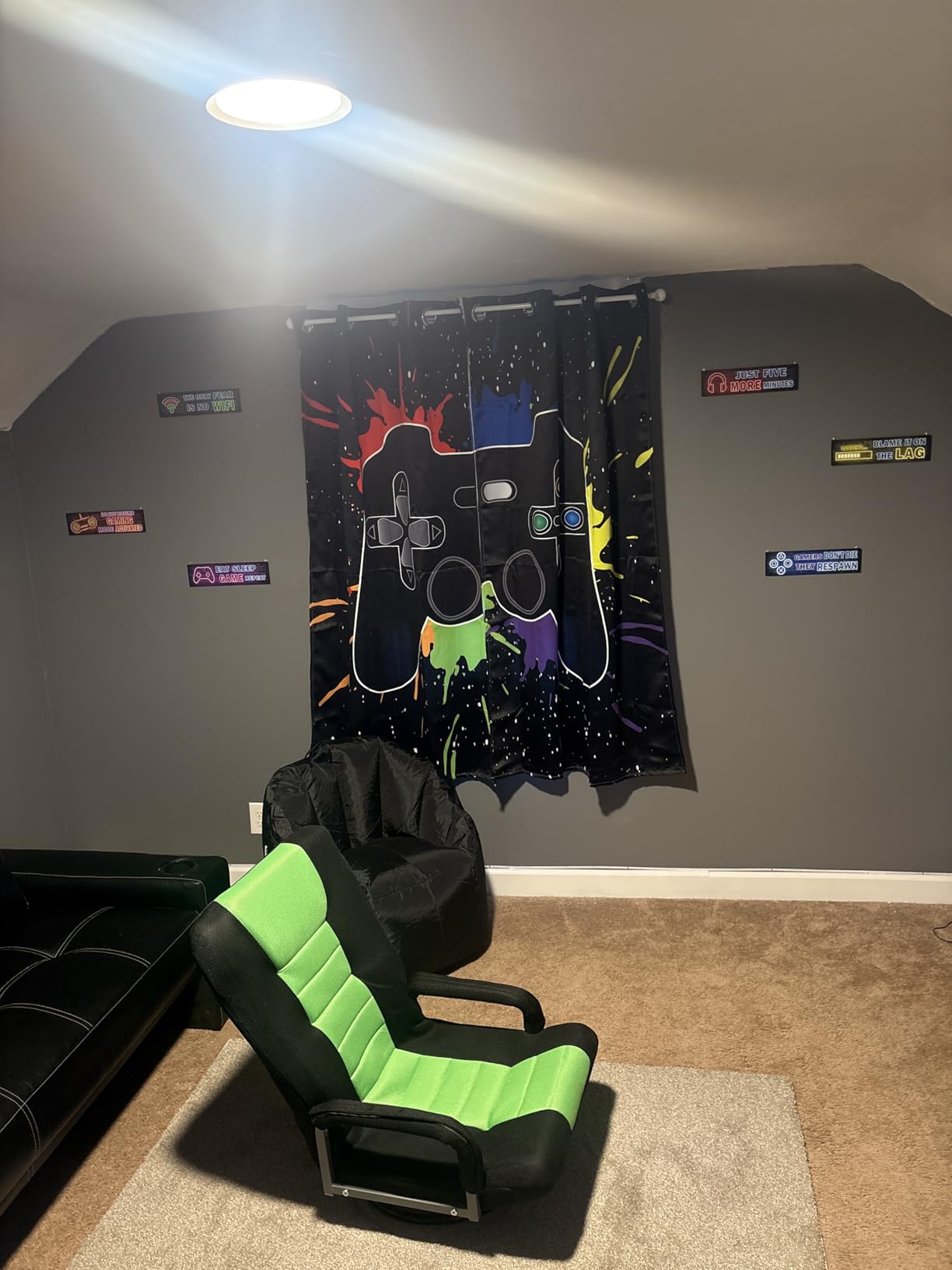 4 Pcs Printed Neon Gaming Posters, Teen Boys Room Decorations, Gamer Wall Art Decor for Bedroom Wooden customer photo 2