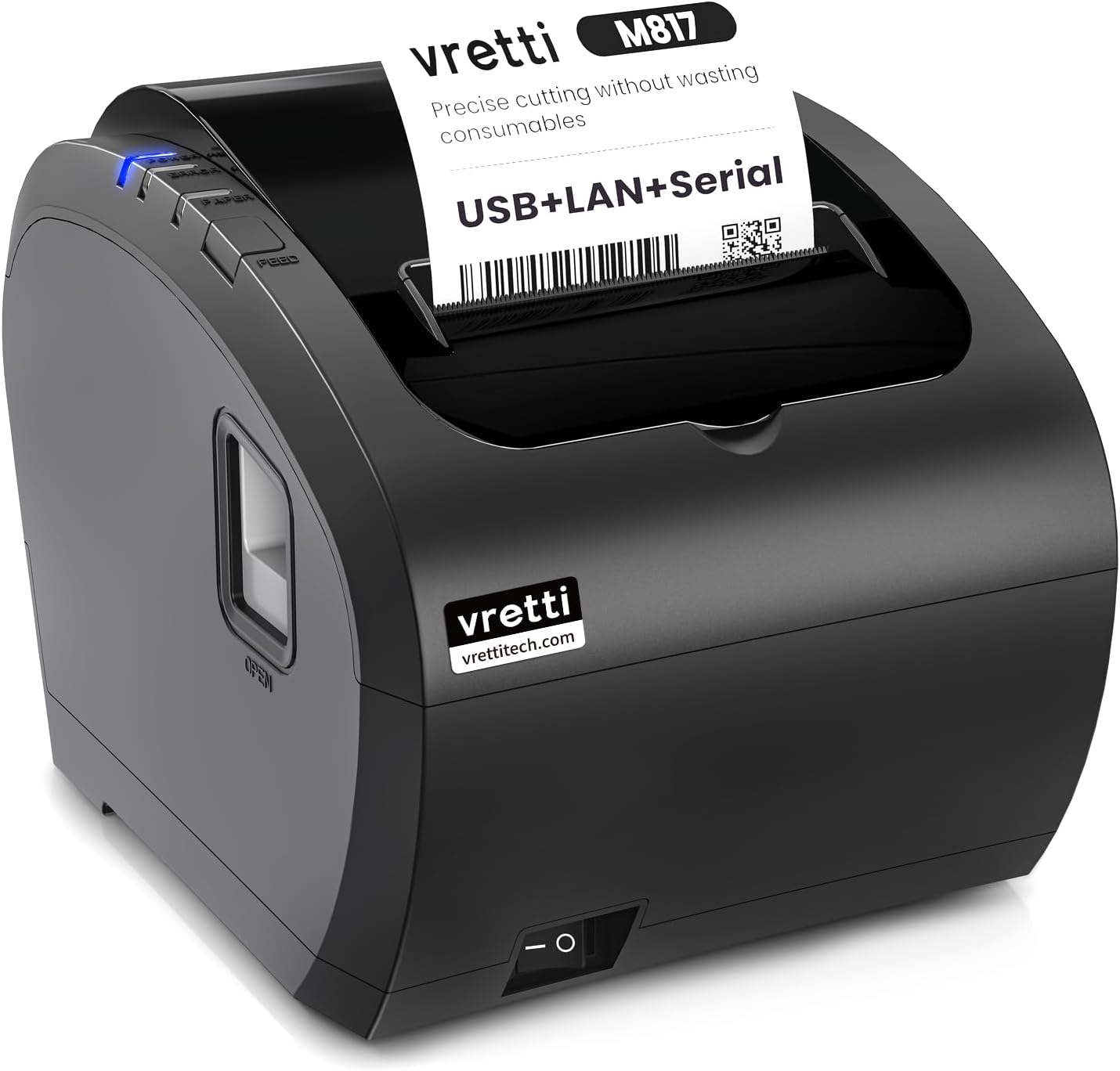 Volcora Thermal Receipt Printer, 80mm POS Printer w/Auto Cutter, USB/Ethernet Interface for Windows/MAC/Linux, ESC/POS Command Support Cash Drawer, High Speed Kitchen Printer, Wall Mount (Black) customer photo 1