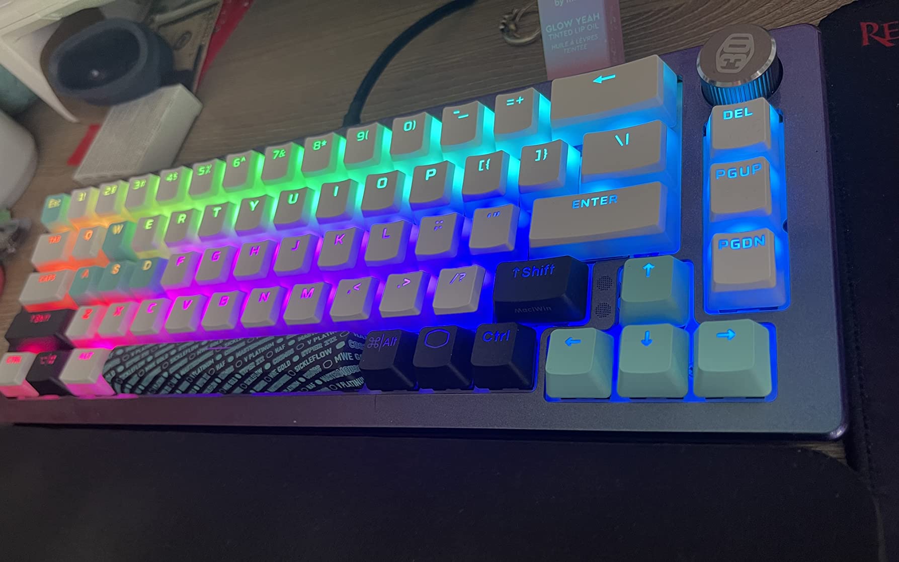 CK720 Hot-swappable 65% Space Gray Mechanical Gaming Keyboard, Kailh Box V2 Soft Click White Switches, Customizable RGB, USB-C Connectivity, 3-Way Dial, QWERTY (CK-720-GKKW1-US) customer photo 1