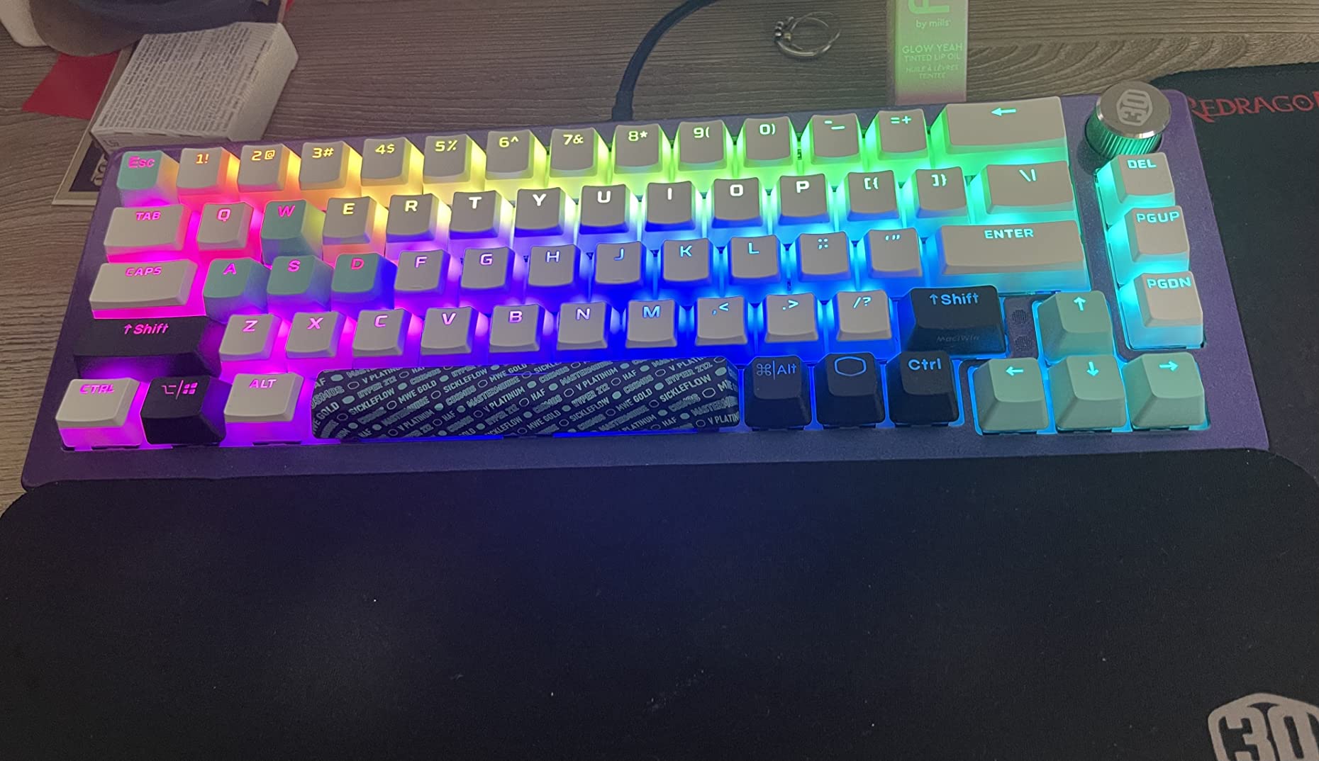 CK720 Hot-swappable 65% Space Gray Mechanical Gaming Keyboard, Kailh Box V2 Soft Click White Switches, Customizable RGB, USB-C Connectivity, 3-Way Dial, QWERTY (CK-720-GKKW1-US) customer photo 2