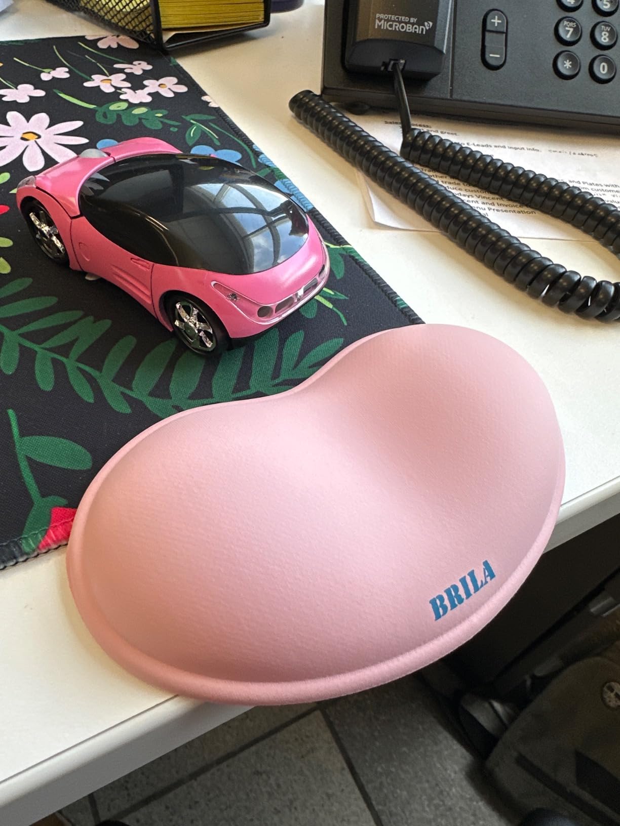 BRILA Ergonomic Silicone Mouse Wrist Rest, Cooling Silica Gel PU Leather Mouse Wrist Support Pad for Office Work and Laptop Computer Gaming customer photo 2