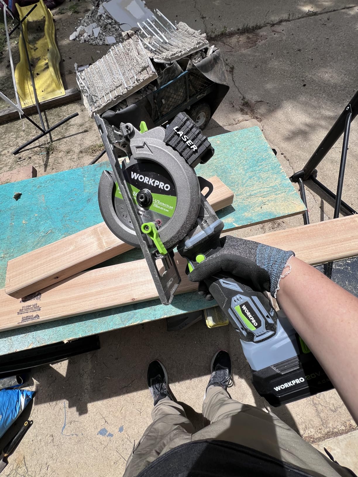WORKPRO 20V Cordless Mini Circular Saw, 4-1/2