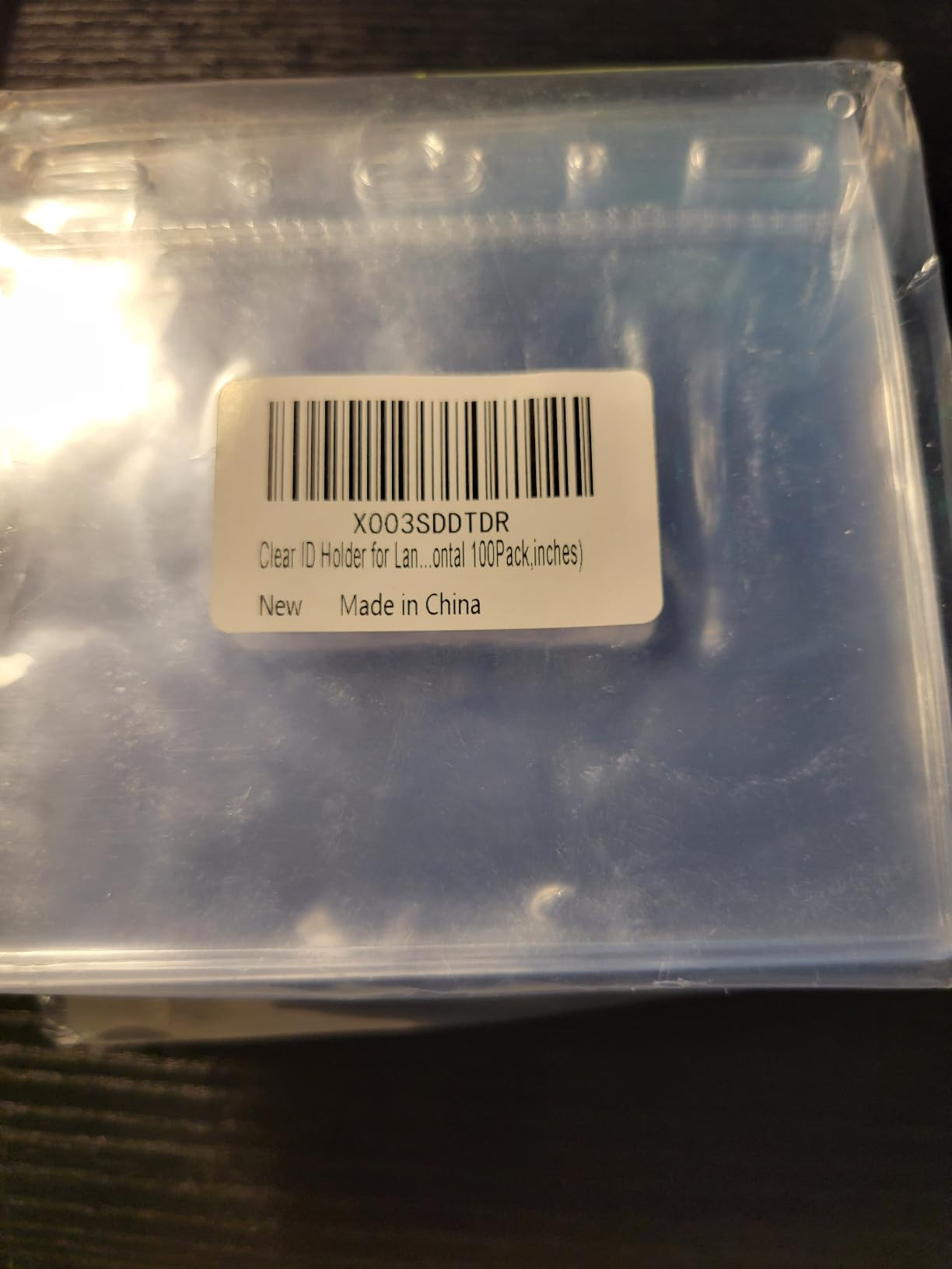 Clear ID Holder for Lanyard - ID Card Holder Waterproof (Inches, 4 x 3 Horizontal 100 Pack) customer photo 2