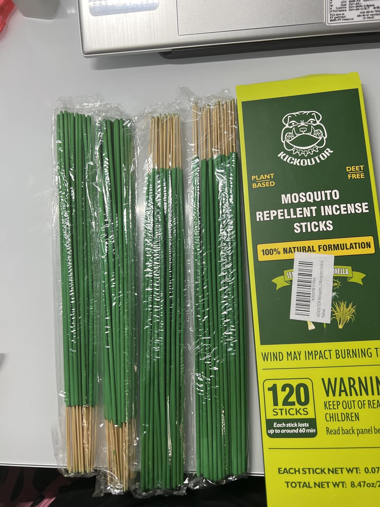 KICKOUTOR Mosquito Repellent Outdoor Patio 120 PCS Citronella Oil Mosquito Incense Sticks Natural Organic Mosquito Barrier Mosquito Repeller for Backyard Travel Camping Indoors Gnat Mosquito Control customer photo 2