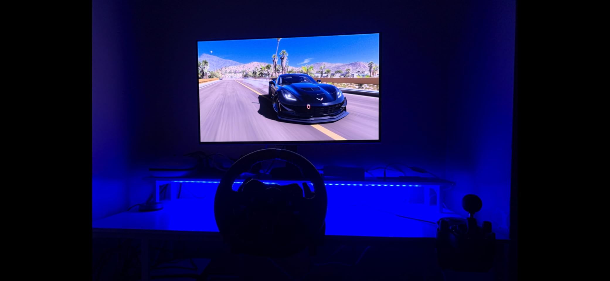 ODK 48 inch Gaming Desk with LED Lights & Power Outlets, Computer Desk with Monitor Stand & Storage Shelves, CPU Stand, Home Office Desk customer photo 2