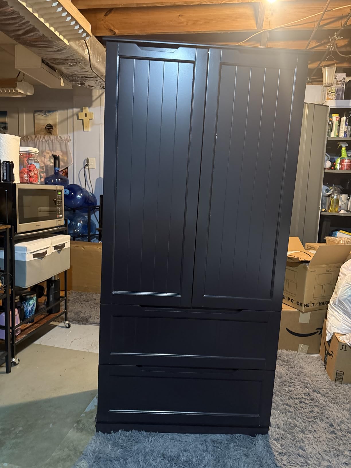 Gizoon Kitchen Pantry Storage Cabinet with Drawers Freestanding Bathroom Storage Cabinets with Doors and Shelves, 47