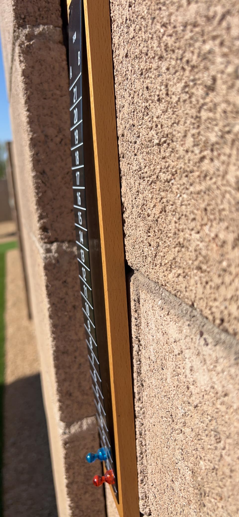 Steel Scoreboard Nailed on a Beech Board with Magnetic Score Keepers for Cornhole and Other Games (17 H x 2.75 W) customer photo 1