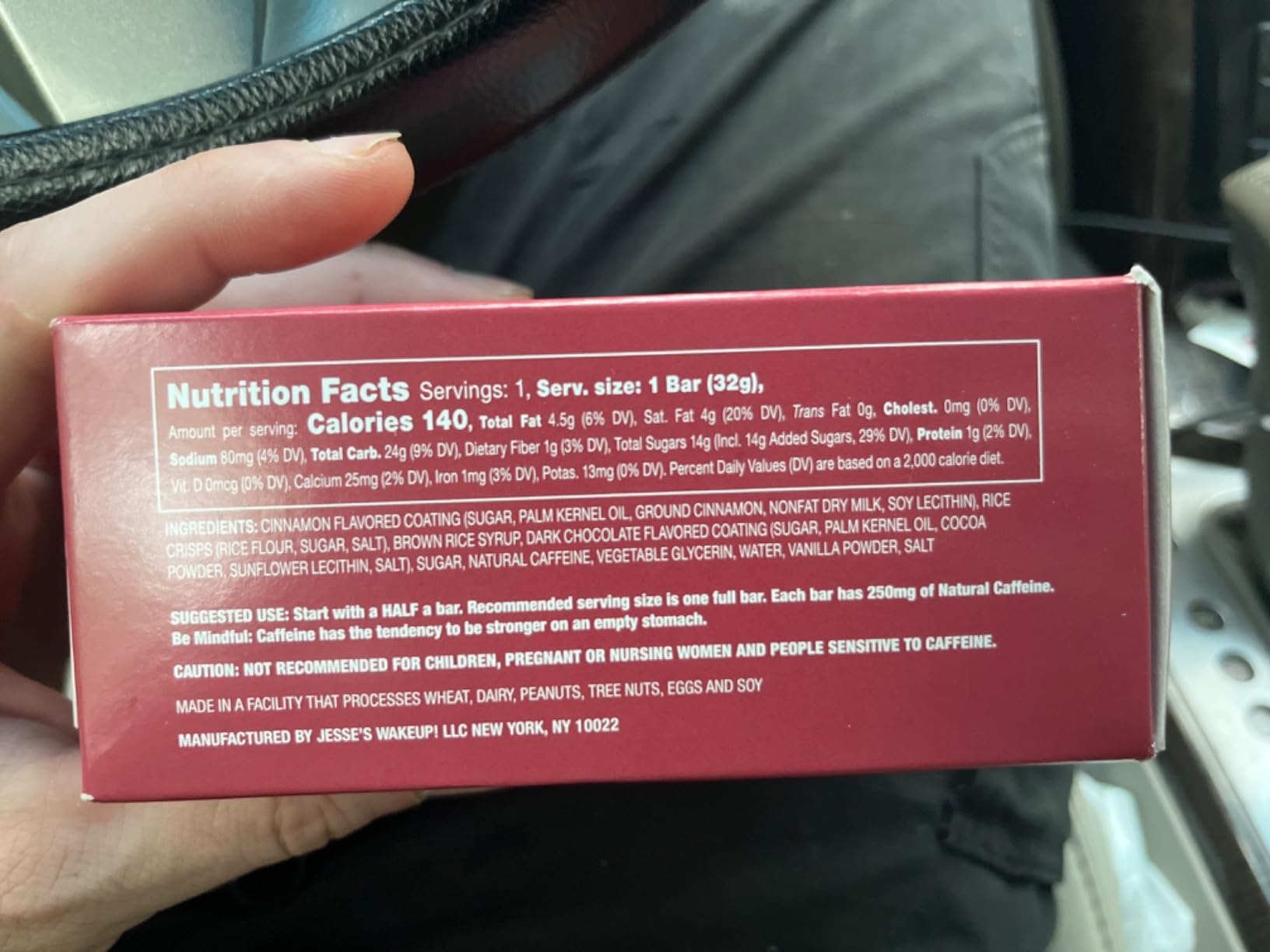 WAKE UP! Caffeinated Cinnamon Crunch Energy Bars - 350mg Caffeine Per Bar - Vegetarian, Gluten-Free, 6 Pack customer photo 2