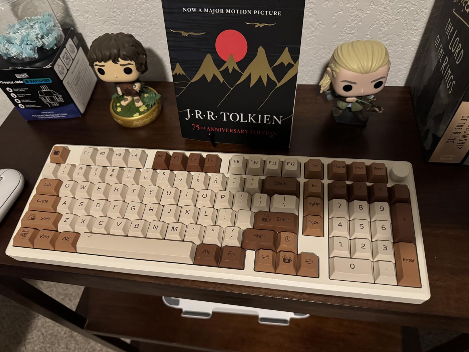 YUNZII Spring Tea Dye Sub PBT Keycaps, 145 Full Keys Dye Sublimation PBT Custom Keycap Set with Key Puller for Cherry Gateron MX Switches Mechanical Gaming Keyboard (Cherry Profile, Spring Tea) customer photo 2