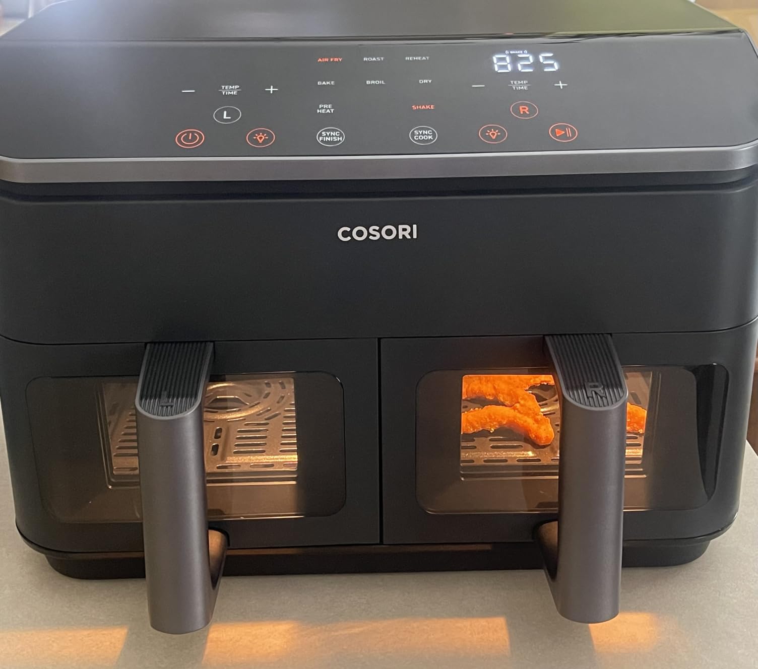 Cosori Dual Air Fryer 9Qt, 10-in-1, Double Baskets, Sync Cook & Finish, 130 Recipes, Dishwasher Safe customer photo 1
