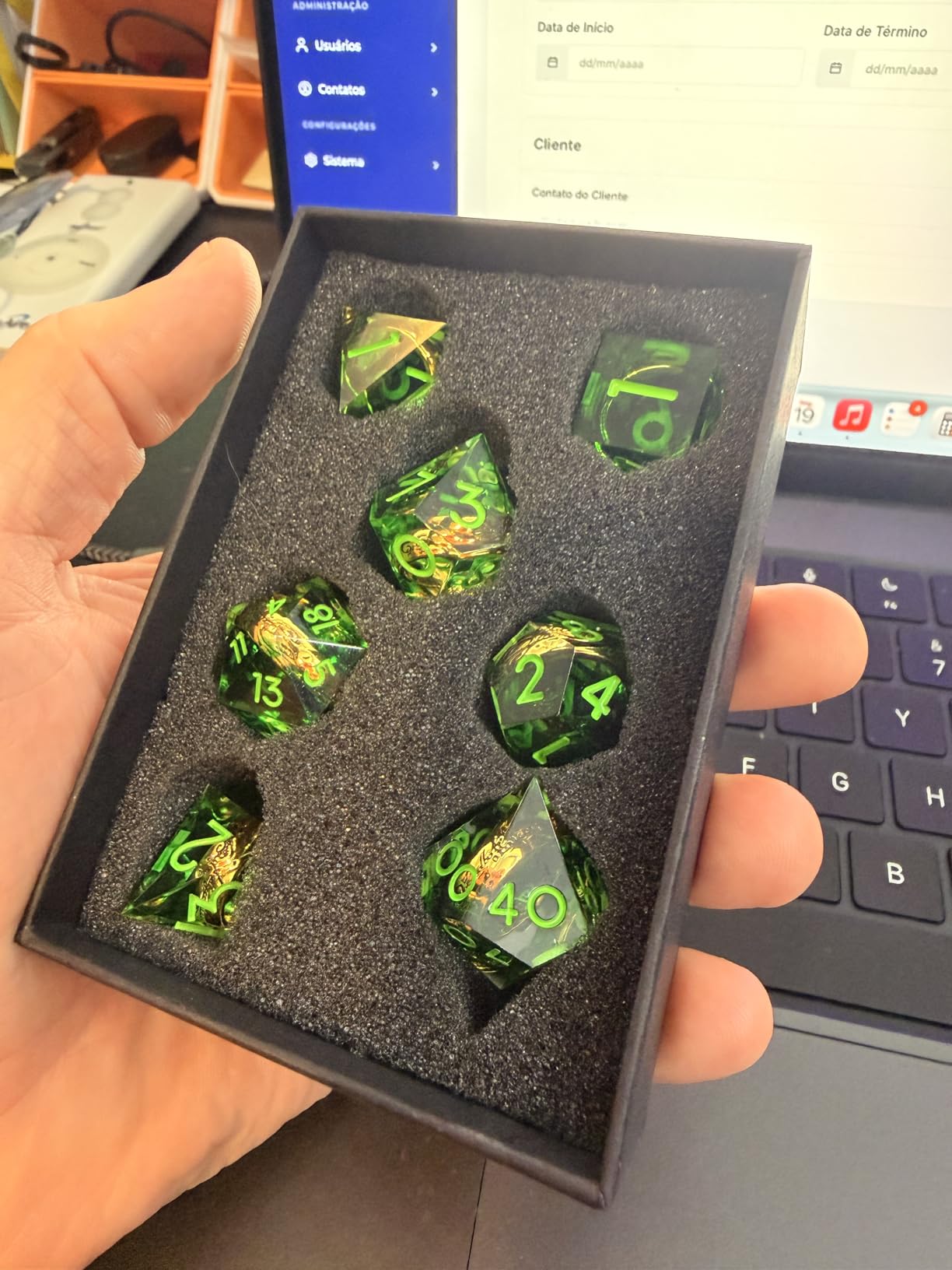 Liquid Core DND Dice, Dragon Eye Dice Set D and D Sharp Edge Resin Dungeons and Dragons Dice Polyhedral Beholder's Ttrpg Die Role Playing RPG D and D Dice (Red) customer photo 2