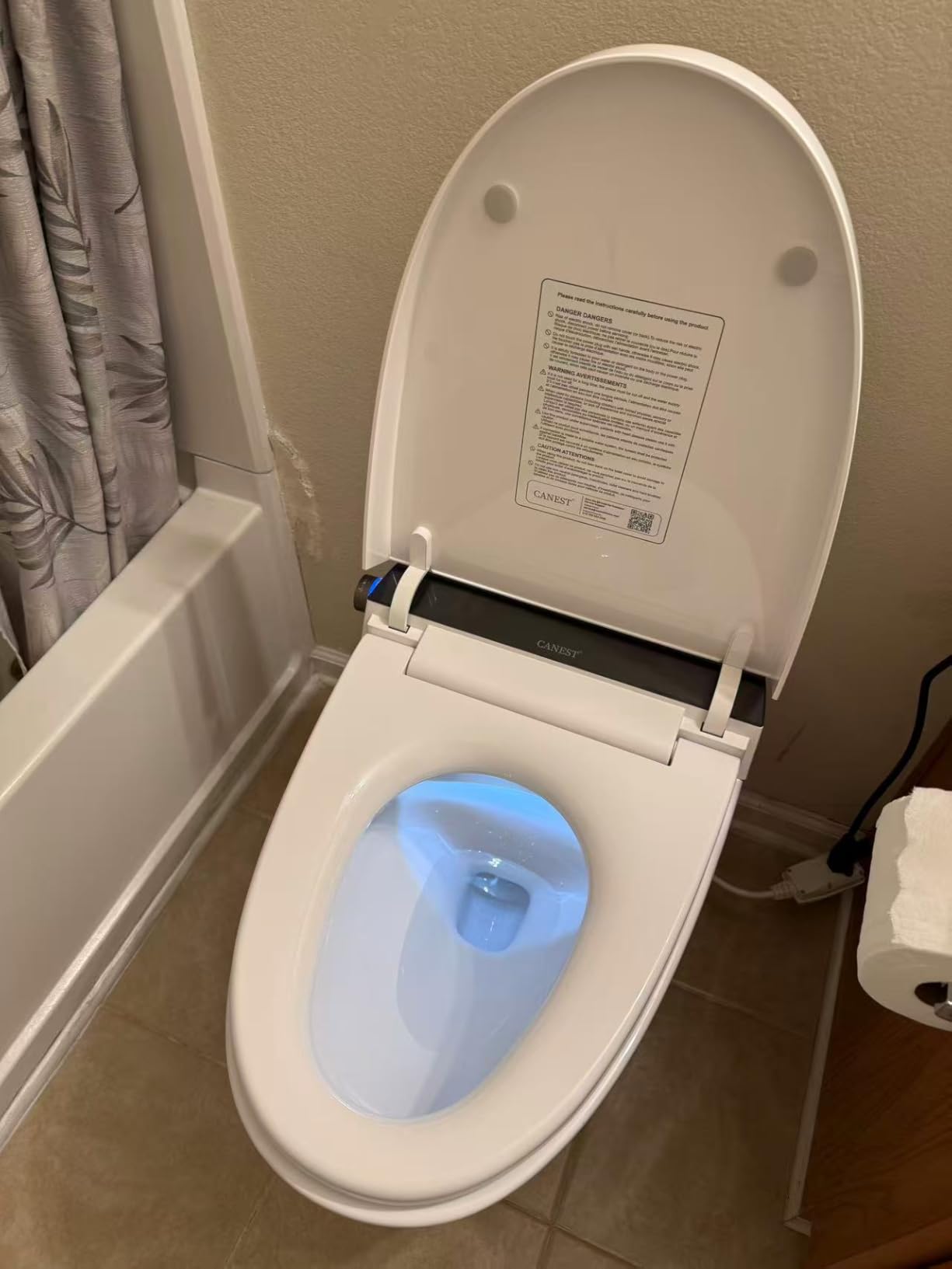CANEST Smart Toilet, Smart Toilet with Bidet Built in, ADA Comfort Height, Intelligent Temp Control, Foot Sensor Operation, Warm Water, Heated Seat, Air Dryer, Digital Display (TC-100GE) customer photo 1