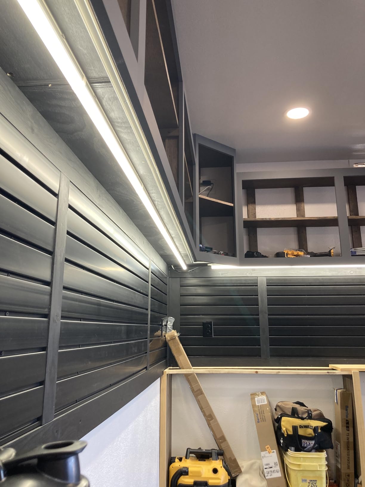 FRAYSCENT Slat Wall Paneling Garage Slat Wall Storage Systems Slatwall Panels Power Tool Organizer Wall Mount, PVC Garage Storage & Organization Products Slate Board (Grey, 4ft x 8ft) customer photo 2