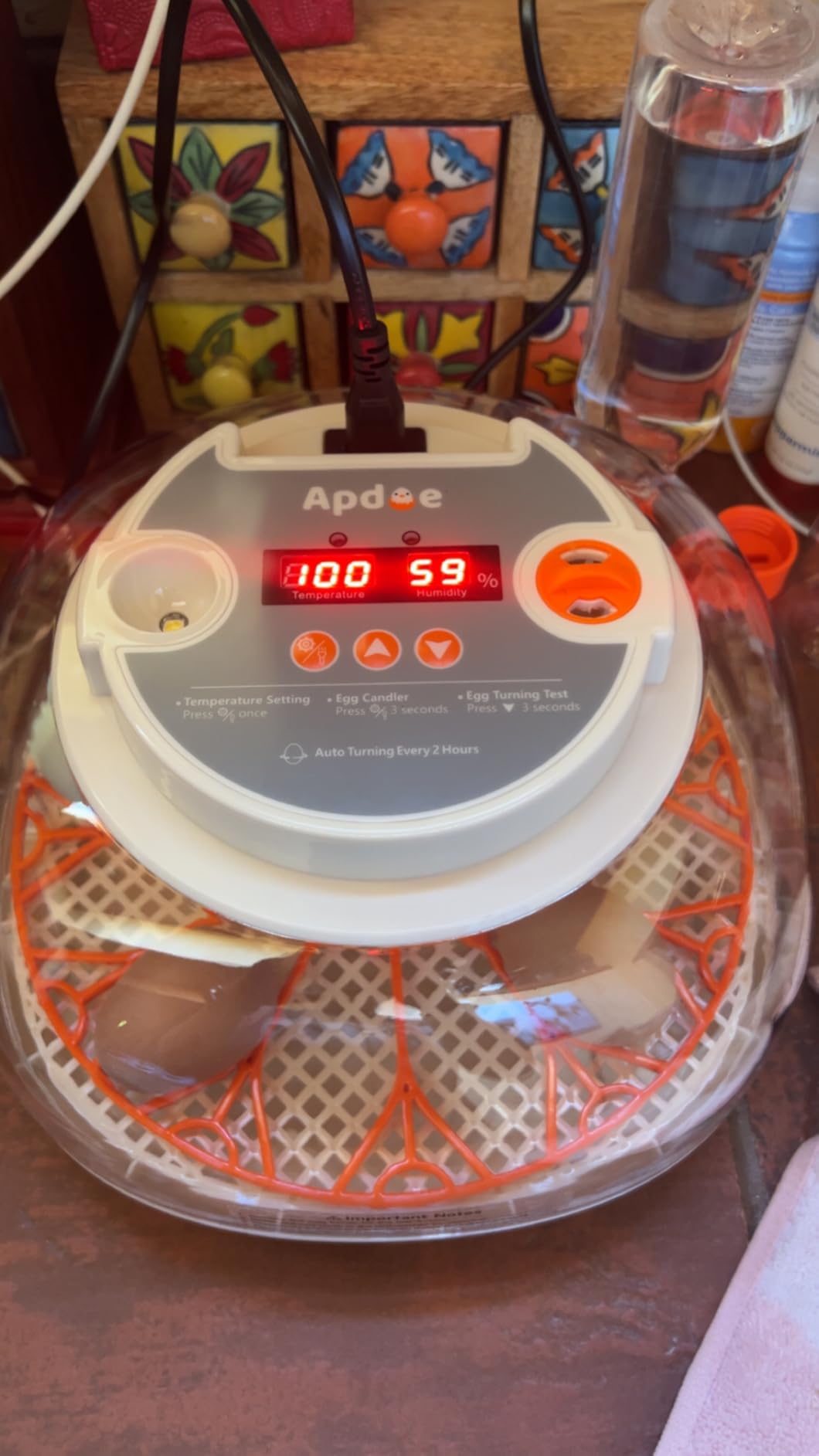 APDOE HatchPro 12 Egg Incubator with Temperature and Humidity Control, Automatic Egg Turning, Egg Candler, External Water Bottle, Adjustable Air Vent, 360 Degree Clear View customer photo 2