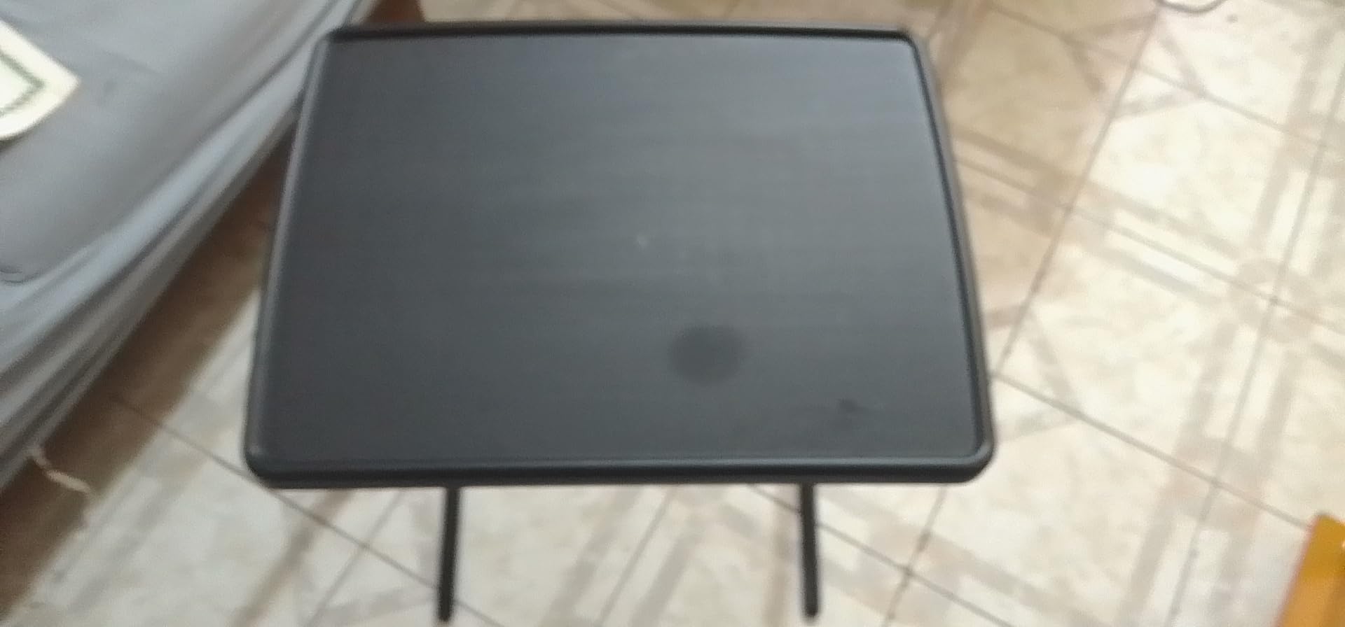TV Tray Table, XL PRO TV Dinner Tables, 16.9 x 22 x 29.1inch Folding Desk with Cup Holder and Tablet Slot, Adjustable Couch Desk with 6 Height & 3 Tilt Angle Adjustments, Laptop Desks, Black customer photo 2