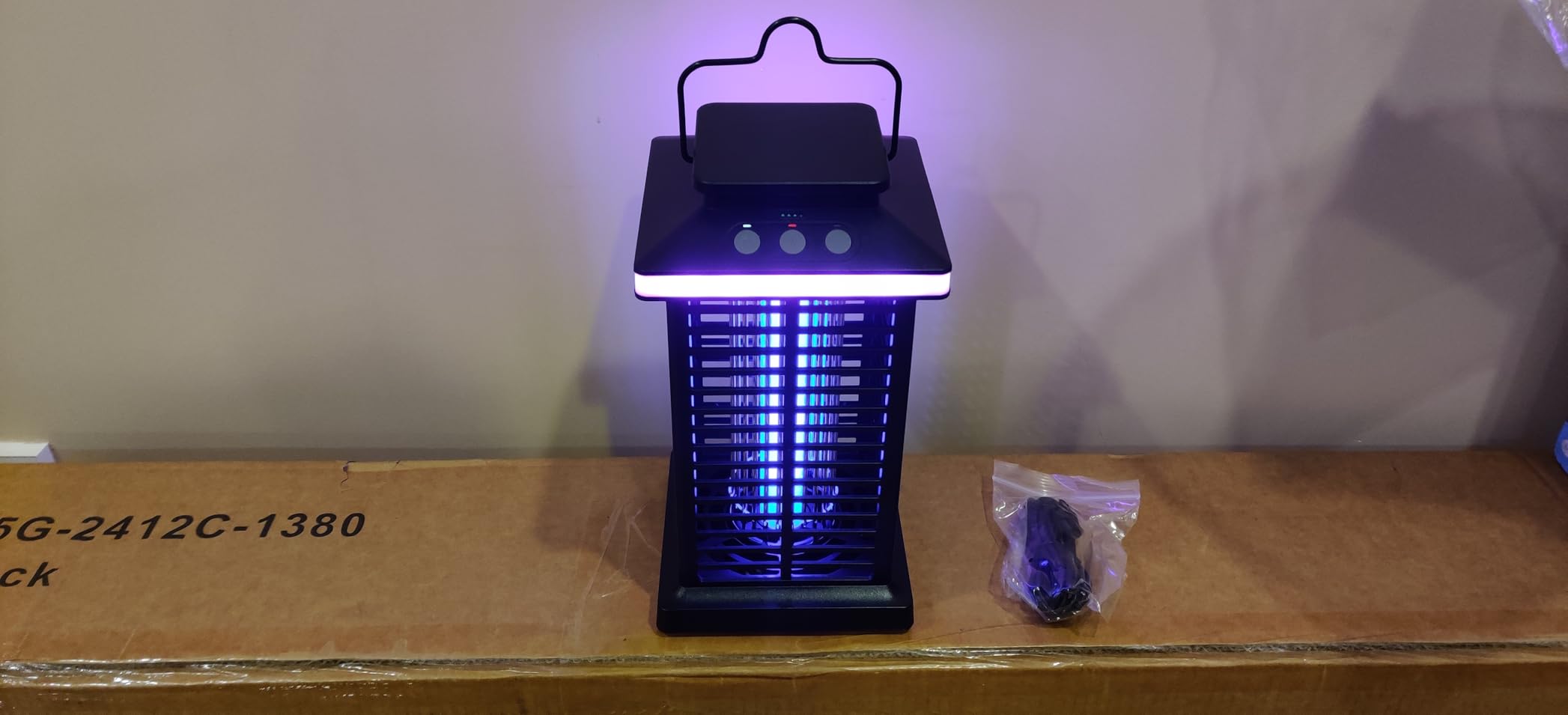 Bug Zapper Outdoor, Mosquito Zapper 2 in 1 Portable & Rechargeable Bug Zapper Outdoor with 5000mAh Battery & LED Night Light, 4000V Electric Fly Zapper for Outside,Patio,Backyard,Garden customer photo 1
