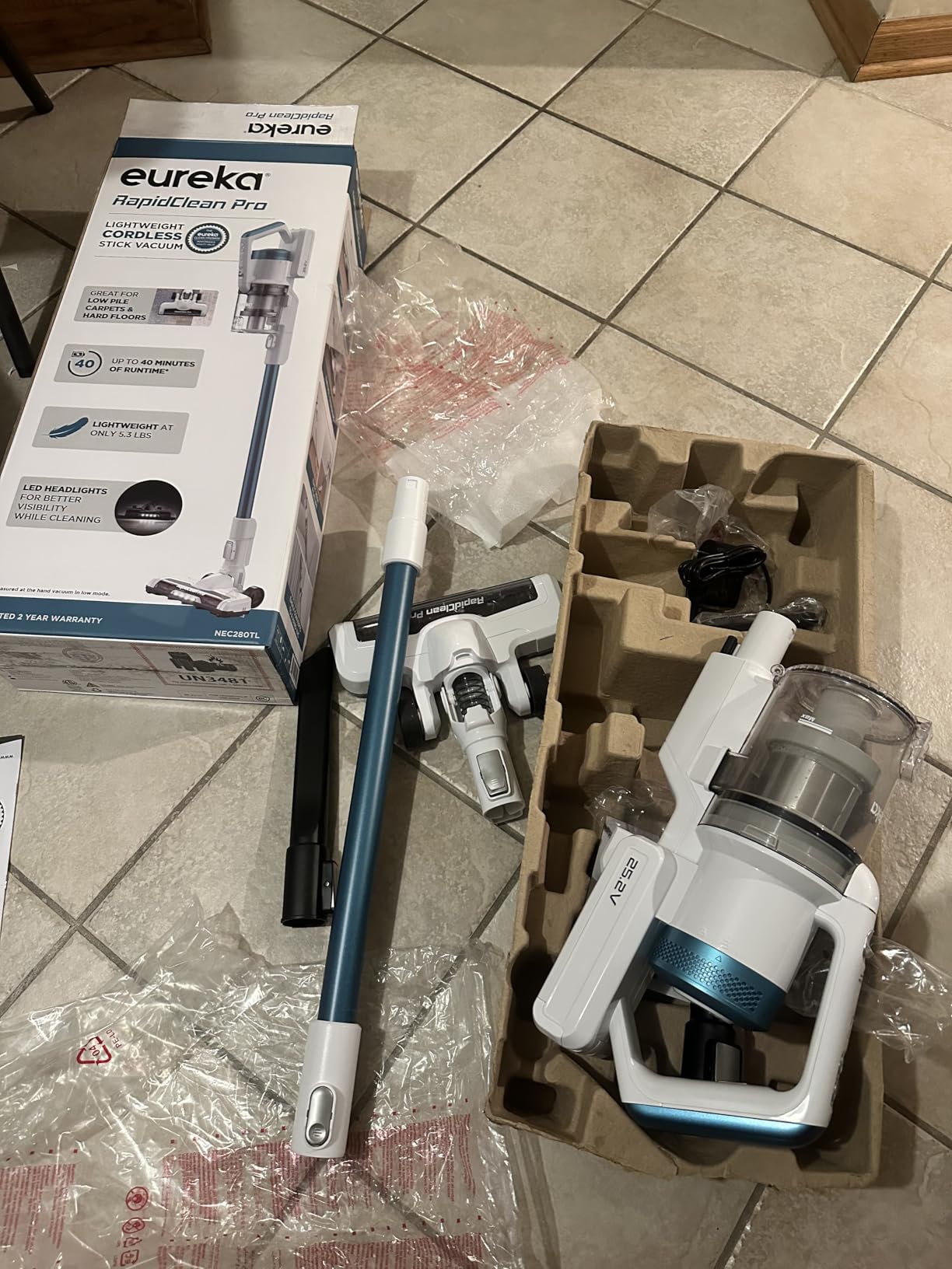 Eureka RapidClean Pro NEC280TL Cordless Stick Vacuum Cleaner - Lightweight 5.3 lbs, 40-Min Runtime, LED Headlights, 3 Power Modes, Ideal for Pet Hair, Hard Floors & Carpets customer photo 2