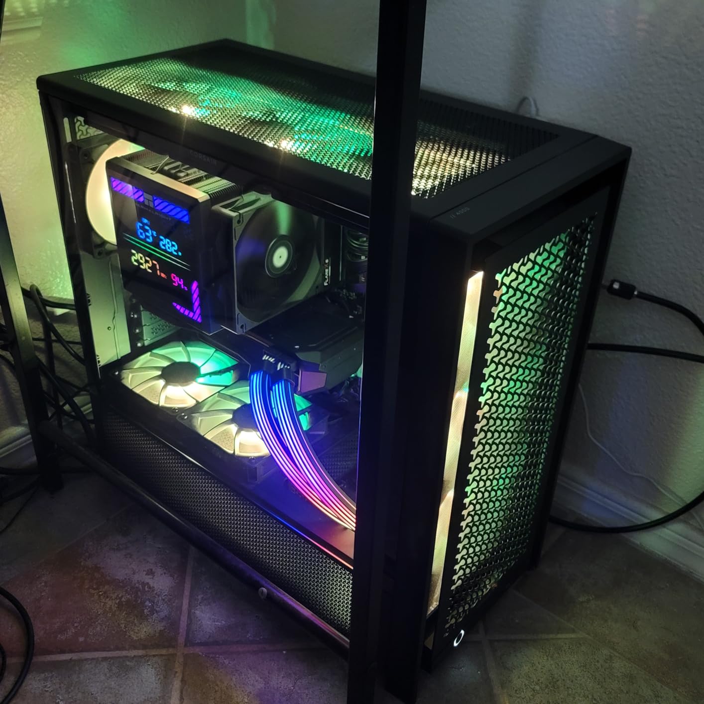 RGB 8 Pin PCIE Cable, Bright ARGB GPU Cables Extension for RTX 3060 4060 4070 Radeon RX 6600 580 Graphics Card Power Supply 5V3Pin PC Case Accessory Black customer photo 1