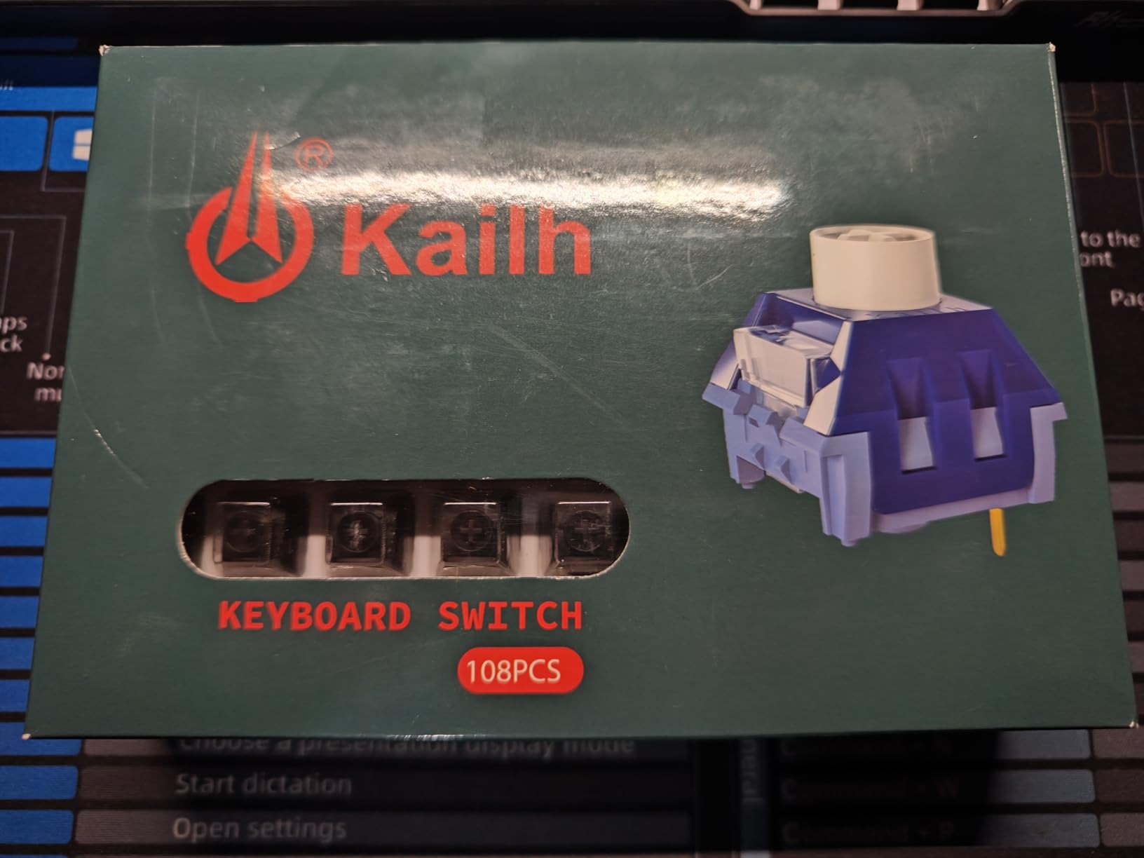Kailh Box Navy Switches for Mechanical Gaming Keyboard,3-Pin 60gf Clicky/Factory Lubed/IP56 Dust&Waterproof Switches(Kailh Box Navy,10Pcs) customer photo 2