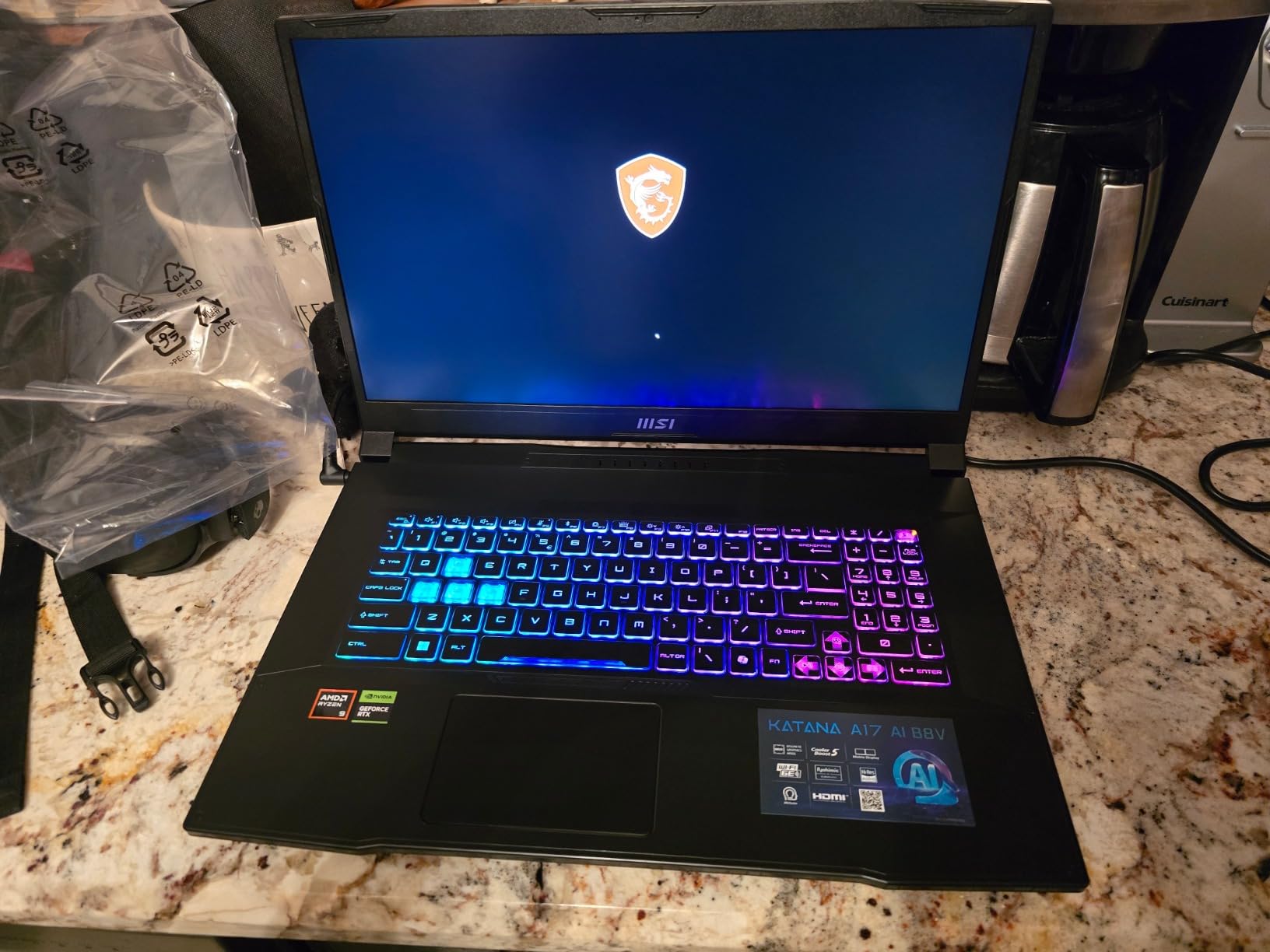 MSI Katana A15 AI 15.6 inch 144Hz FHD Gaming Laptop - Ryzen 7-8845HS, GeForce RTX 4060, 32GB DDR5, 1TB SSD, Cooler Boost 5 customer photo 2