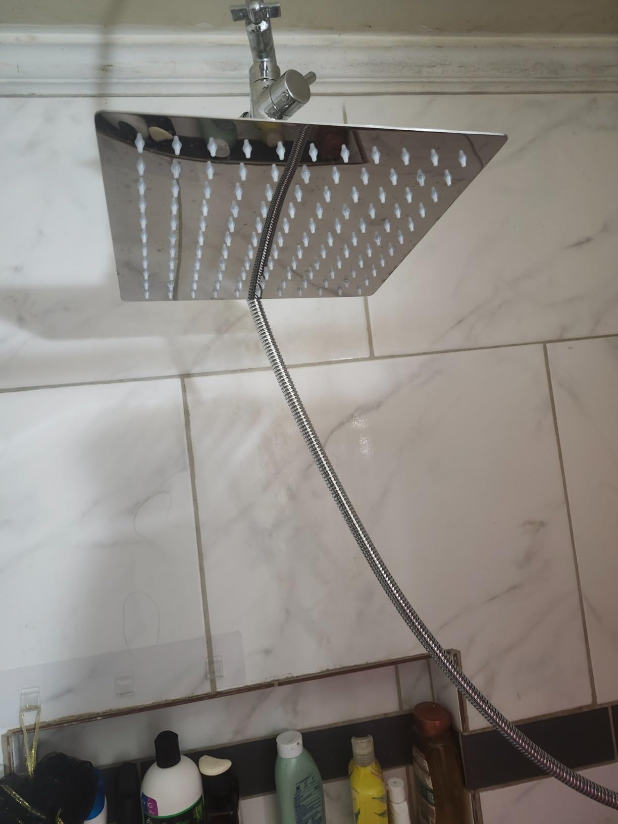 LED Shower Head with High Pressure 10'' Rain Shower Head, 11'' Adjustable Extension Arm, Color Changing Based On Water Temperature, Stainless Steel, 60'' Hose, Chrome customer photo 1