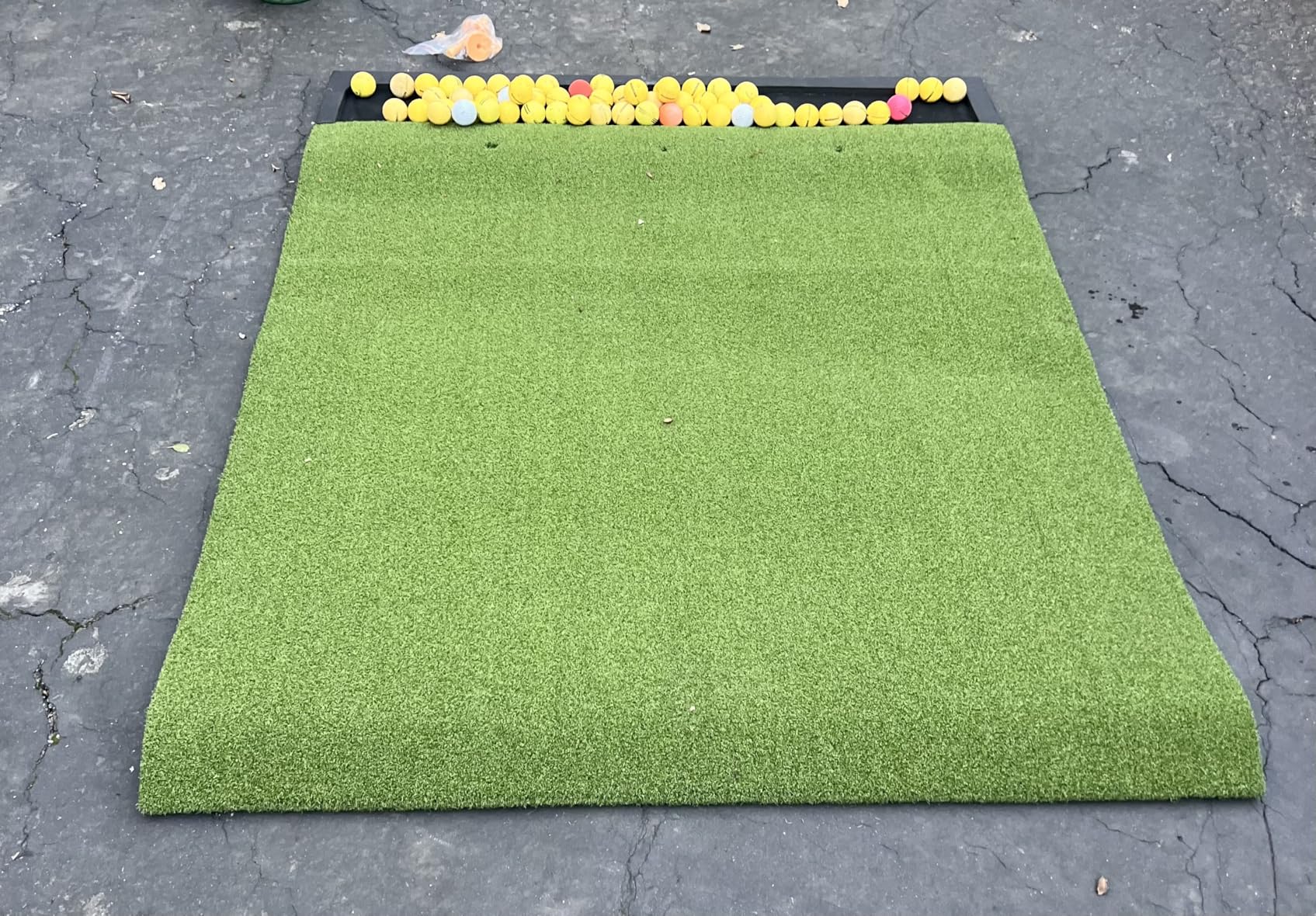 Integrated 5x4ft 6x4ft & 6x5ft 26mm-31mm Golf Mat with Ball Tray, Thickening Golf Mats Practice Outdoor & Indoor Artificial Turf Matt with 3 Tees customer photo 1