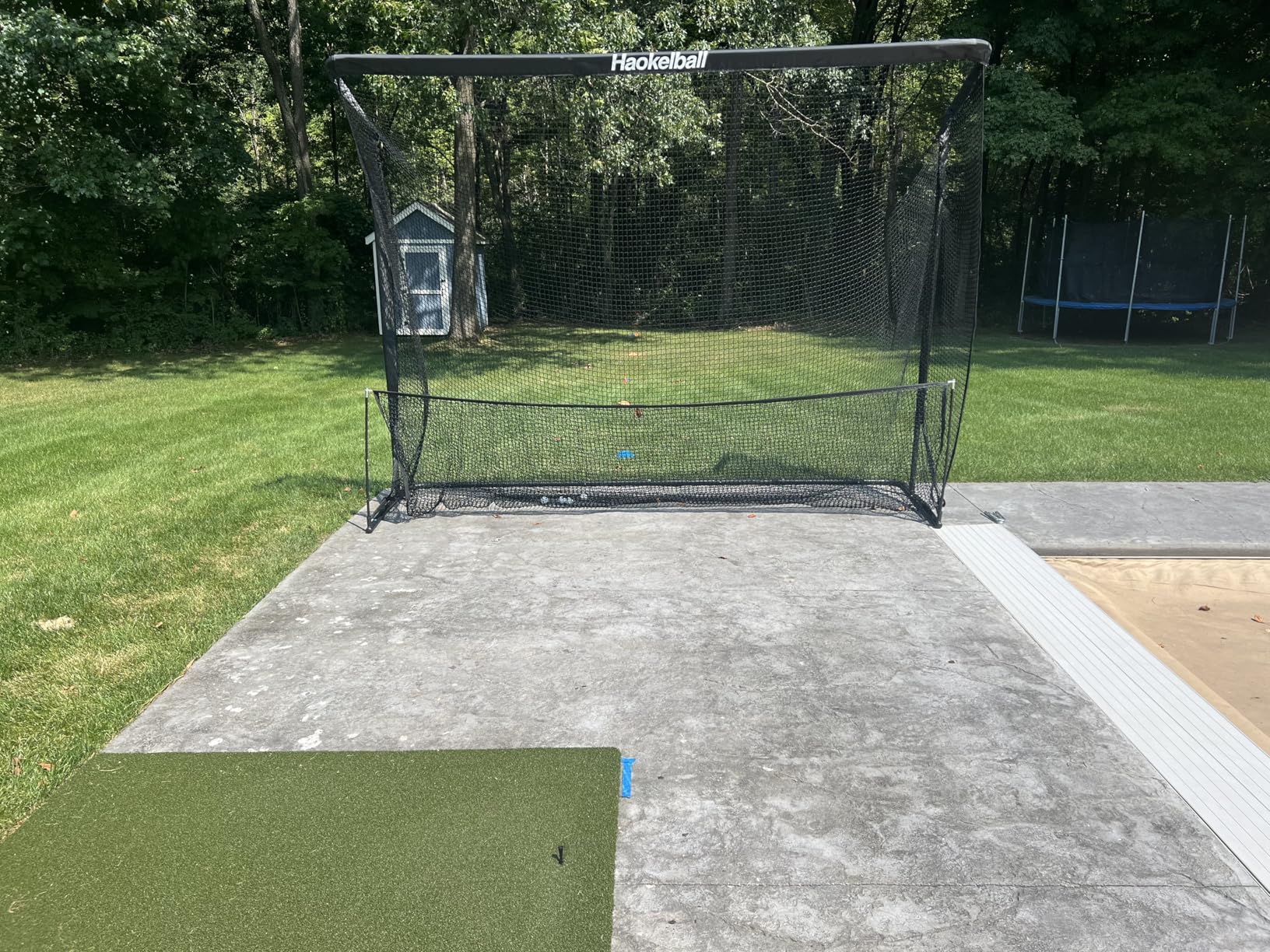 Haokelball Golf Practice Hitting Net for Driving Real Balls, 10x7.5ft Heavy Duty Netting for Indoor Outdoor with Side Barriers, Ball Return & Collection System, Silent Impact Target and Carry Bag customer photo 2
