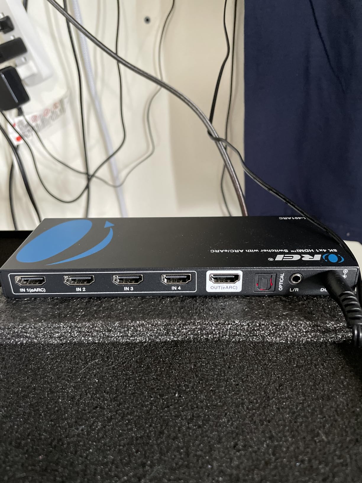 OREI 8K eARC HDMI 2.1 Switch 4x1, Switcher with Audio Extractor UltraHD Supports Upto 4K @ 120Hz PS5, Xbox, Gaming, Remote Contorl IR EDID HDCP 2.3 - Optical Out, L/R Headphones (BK-401ARC) customer photo 2