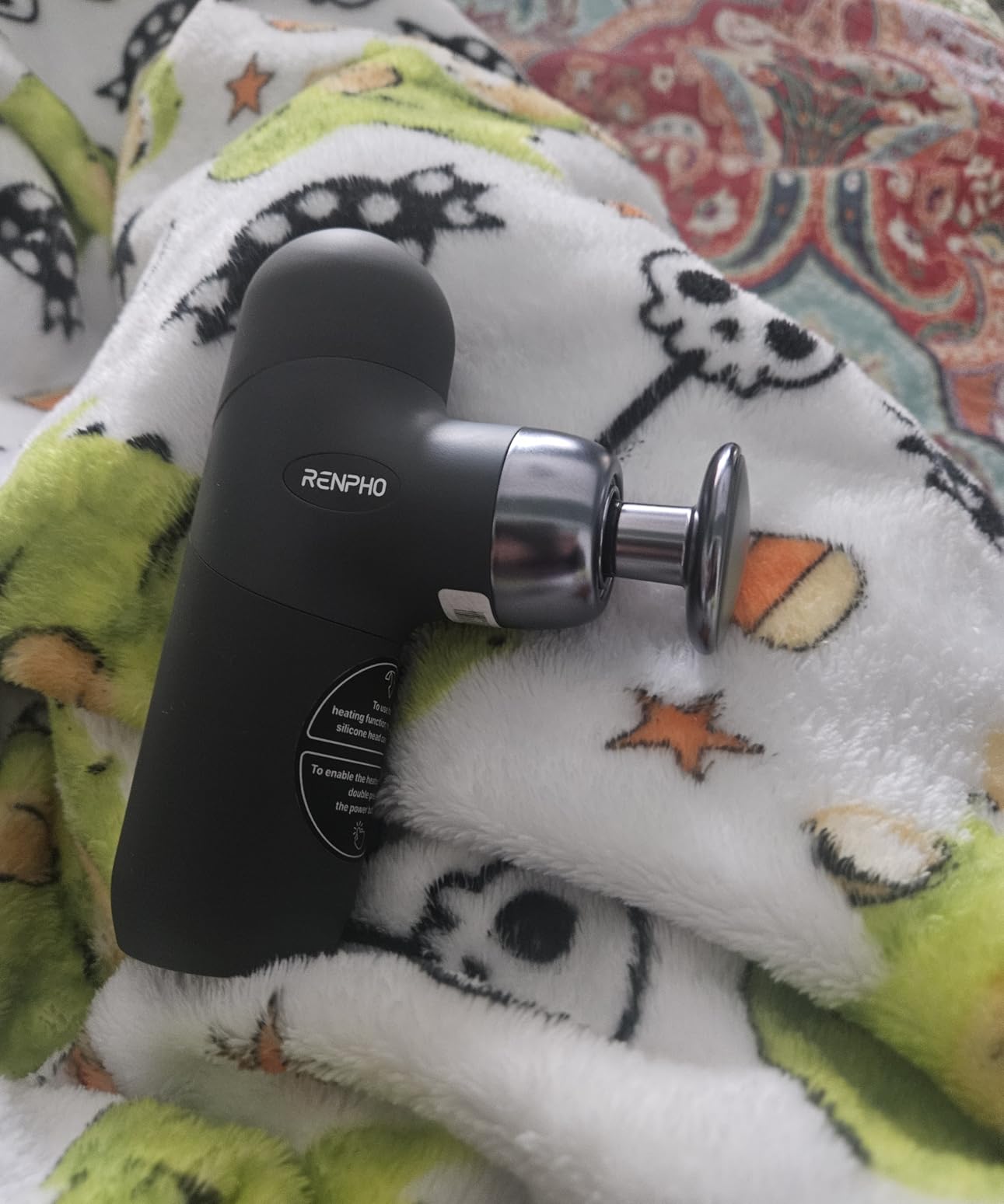 RENPHO Mini Thermal Massage Gun with Heat, Portable Deep Tissue Percussion Massager with 4 Heads for Neck & Back Comfort, Ultra-Quiet, Carry Case customer photo 1