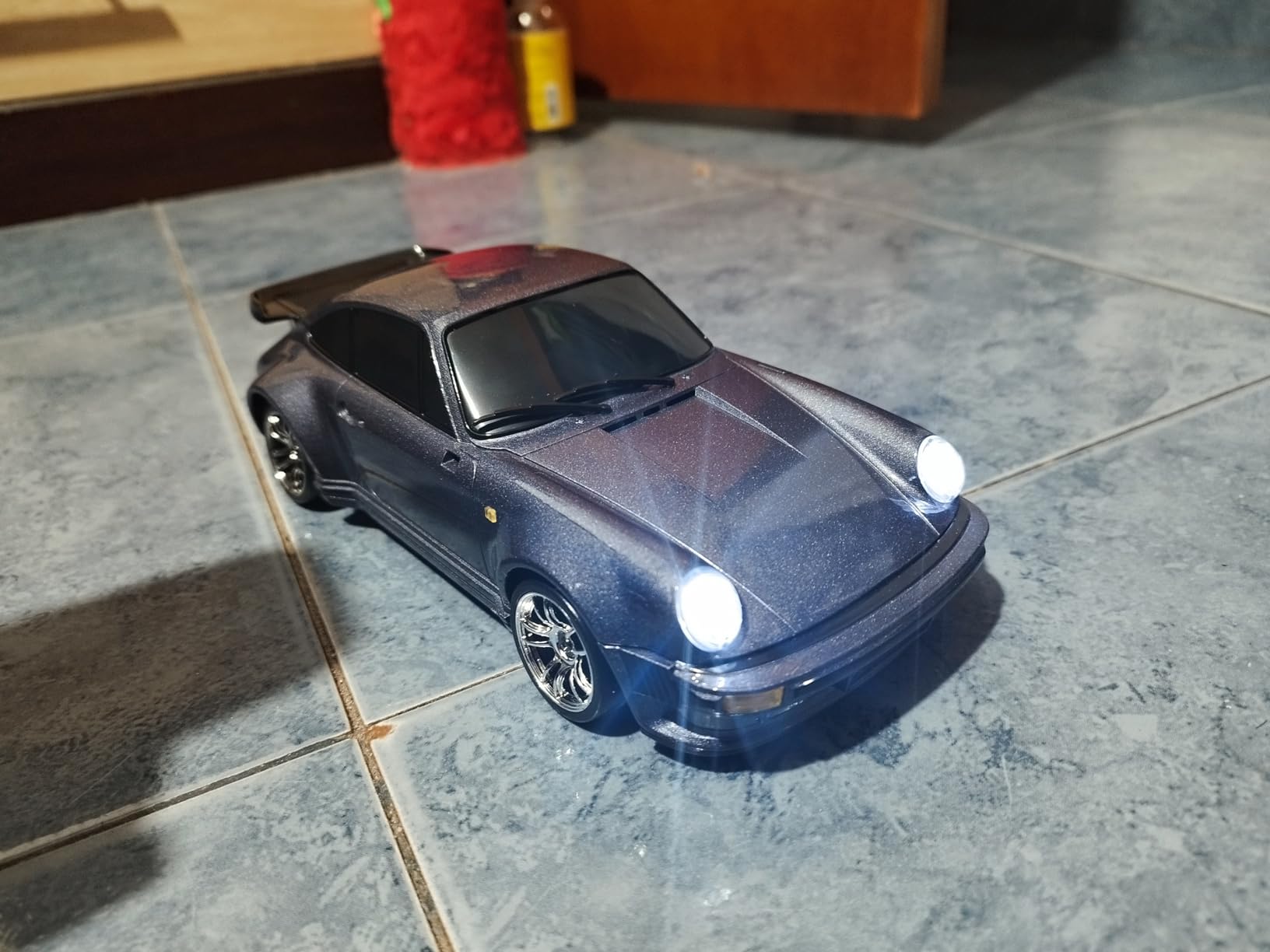 Skymaker 1/18 RC Drift Car with 3 Batteries Gyro LDRC LD1899 GTR R34 2.4GHz RWD Drifting Drift Cars for Adults with Alloy Car Shell(Blue) customer photo 2
