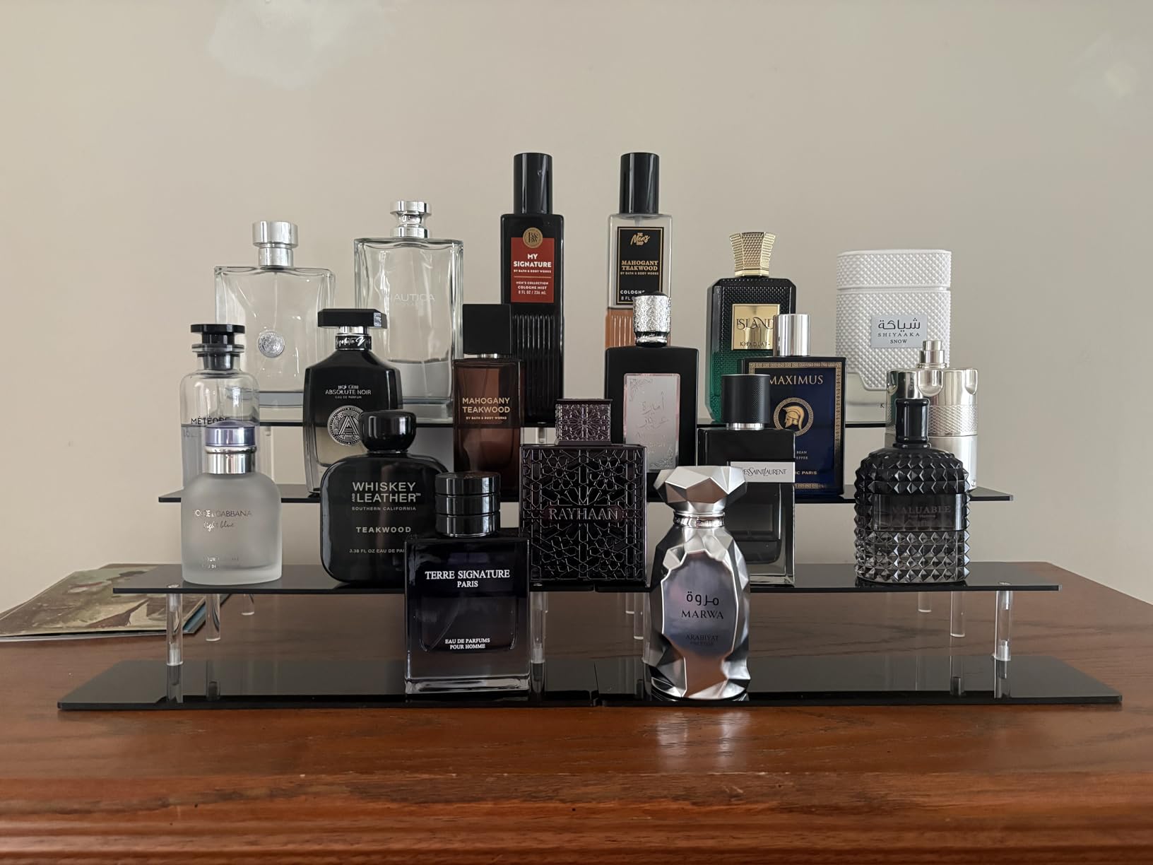 4 Tier Perfume Organizer Stand, Acrylic Risers Display Stands, Display Risers, Perfume Shelf Dessert Display for Party, Figure Stand Funko POP Shelves, Black Cupcake Stand Holder customer photo 1
