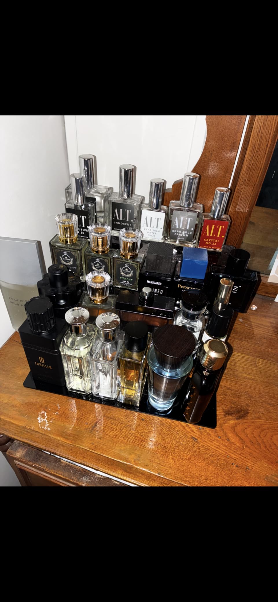 4 Tier Perfume Organizer Stand, Acrylic Risers Display Stands, Display Risers, Perfume Shelf Dessert Display for Party, Figure Stand Funko POP Shelves, Black Cupcake Stand Holder customer photo 2