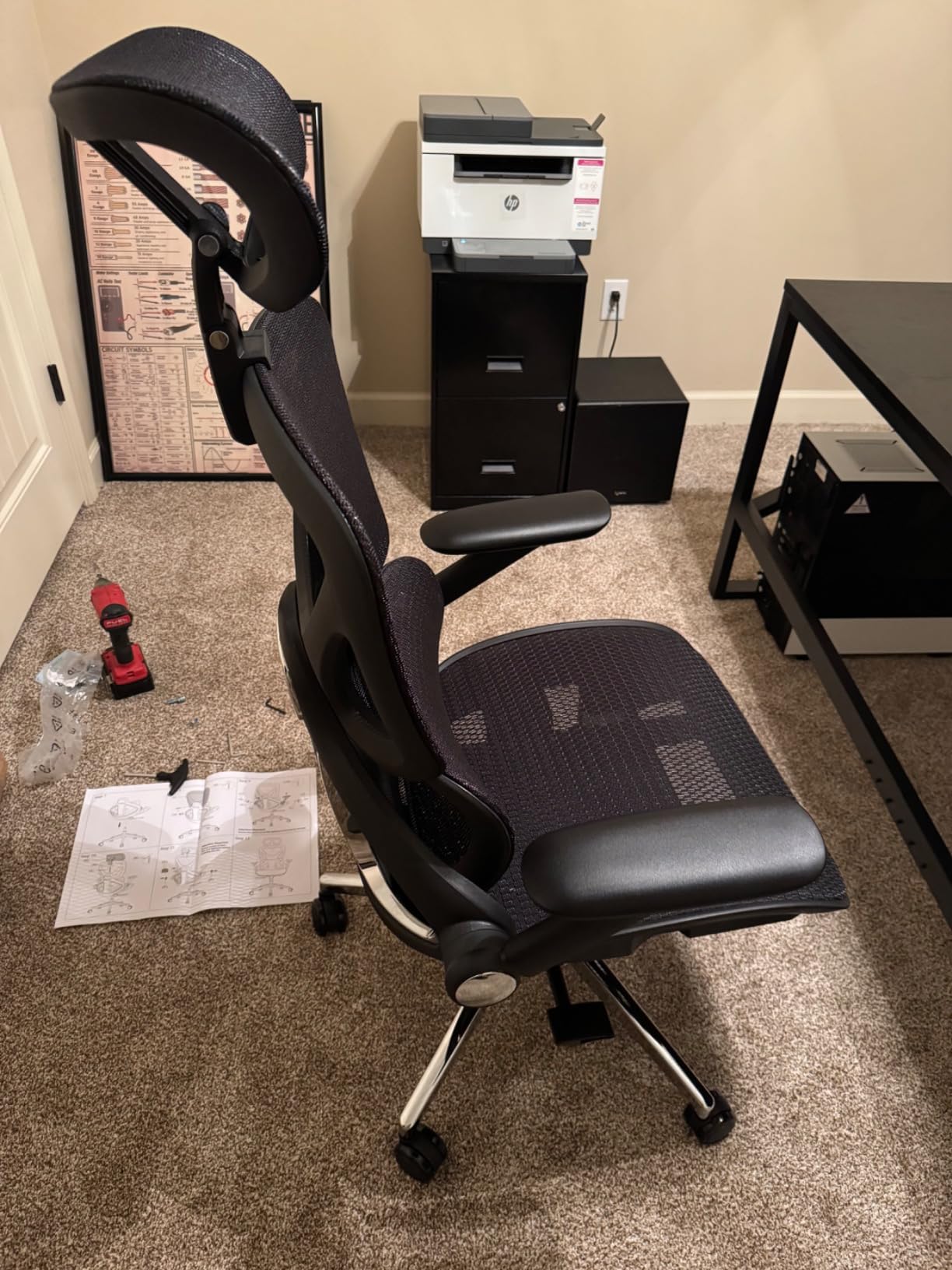 CAPOT Ergonomic Mesh Office Chair, Adjustable Lumbar High Back Desk Chair 400lbs, 4D Flip-up Arms, 3-Level Tilt Backrest, 3D Headrest, PU Wheels, Swivel Rolling Computer Seating customer photo 1