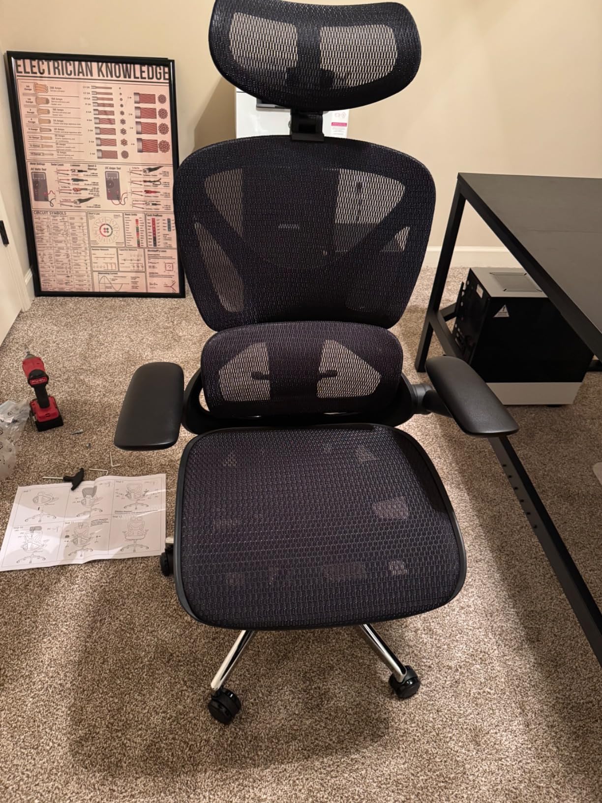 CAPOT Ergonomic Mesh Office Chair, Adjustable Lumbar High Back Desk Chair 400lbs, 4D Flip-up Arms, 3-Level Tilt Backrest, 3D Headrest, PU Wheels, Swivel Rolling Computer Seating customer photo 2