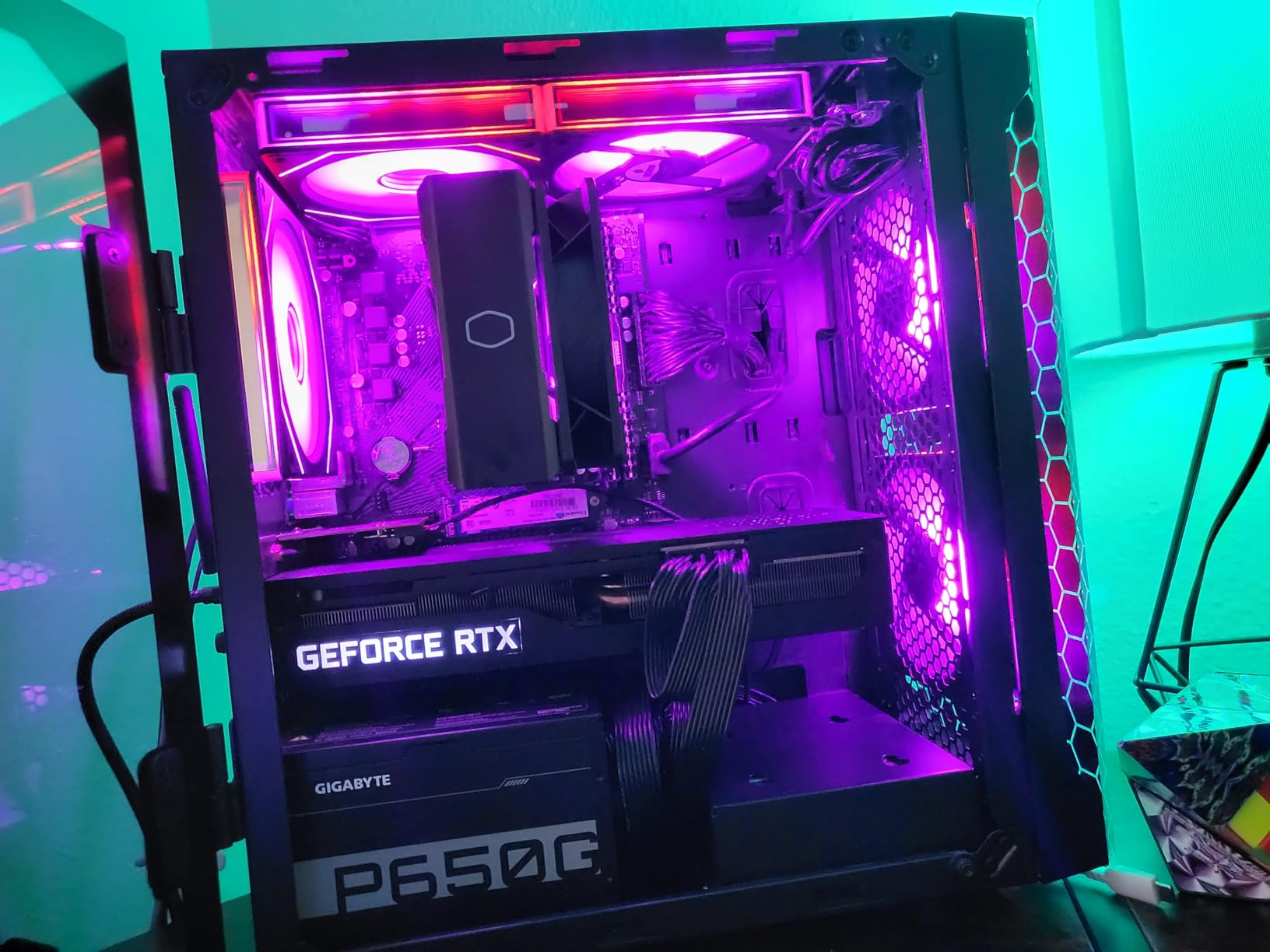 6 Pack RGB Fans, Infinity Mirror, Cable Connector 3 Pin 5V Addressable RGB Fans with Controller (Not Daisy Chain), PWM PC Fan 1800 RPM, 52.4 CFM, Infinity Series customer photo 2