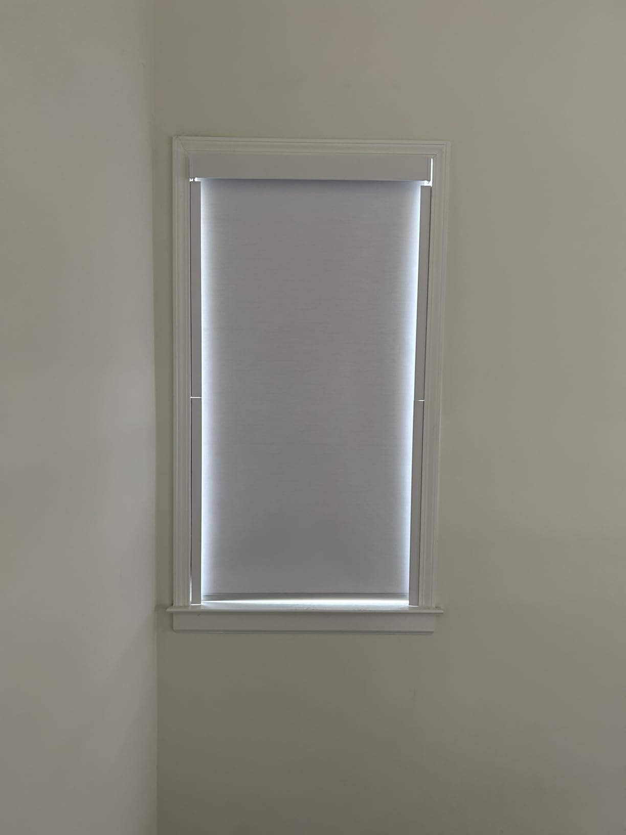 Aprilsmart Motorized Blinds with Remote, 100% Blackout Smart Blinds Compatible with Apple HomeKit Alexa Google Home - Voice and App Control, Motorized Roller Shades Custom Size (Linen White-02) customer photo 1