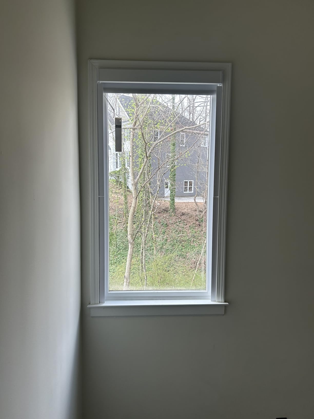 Aprilsmart Motorized Blinds with Remote, 100% Blackout Smart Blinds Compatible with Apple HomeKit Alexa Google Home - Voice and App Control, Motorized Roller Shades Custom Size (Linen White-02) customer photo 2