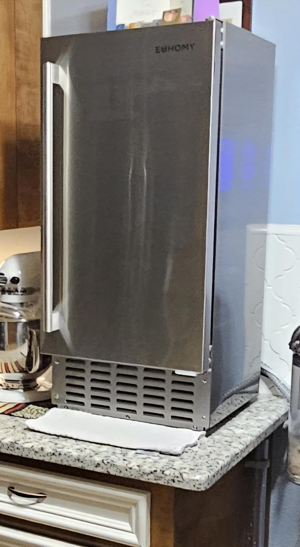 EUHOMY Under Counter Nugget Ice Maker Machine, 70Lbs/Day, Bulit-in Freestanding Ice Maker with Double Ice Baskets, Self-Cleaning & 24H Timer Ice Machine, for Home Use (Silver) customer photo 1