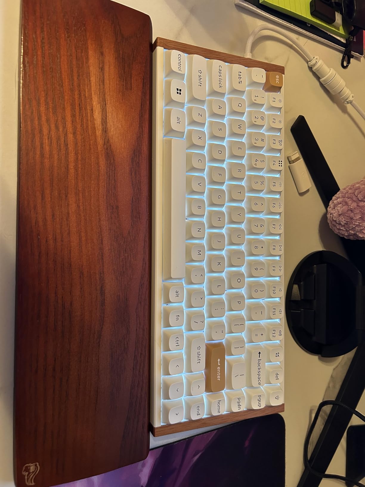 Keychron K2 HE Rapid Trigger Wireless Custom Keyboard with Hall Effect Gateron Double-Rail Magnetic Switch, QMK 2.4 GHz Bluetooth 5.2 RGB, Aluminum + Wood Frame customer photo 2