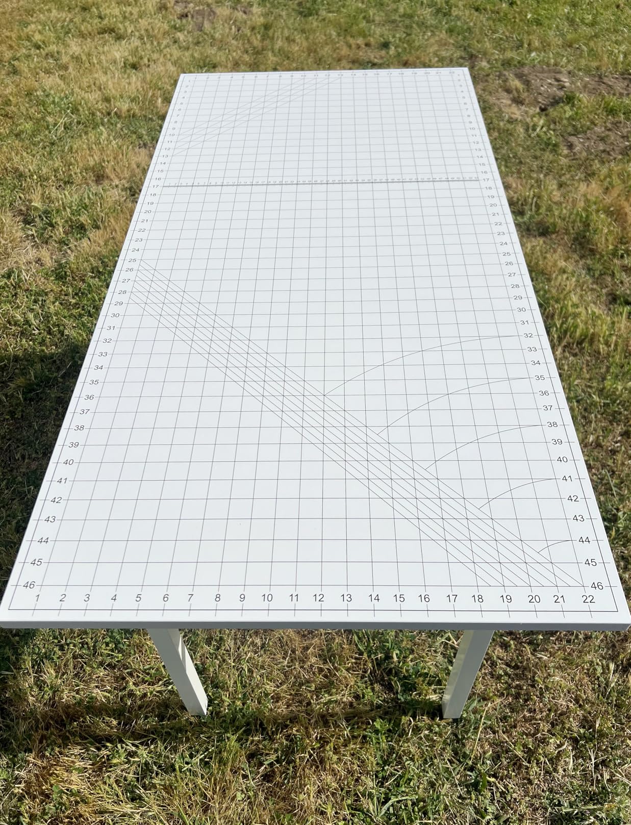 Crutello Fabric Cutting Table for Sewing Room - 48x24 inch Grid Top Folding Craft Table for Adults - Steel Folding Storage Legs for Sewing Machine, Hobby and Crafting Room customer photo 1