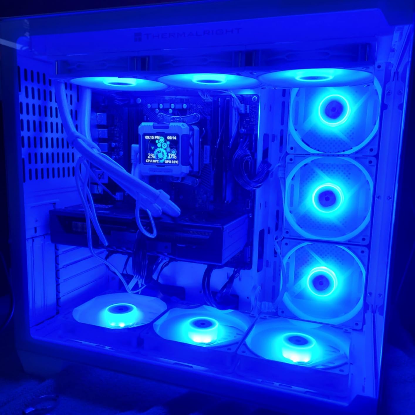 F600 PC Case - Pre-Installed 7 PWM ARGB Fan, ATX Mid-Tower Gaming PC Case, 270° Panoramic Glass with Type-C, FOIFKIN (Black, F600) customer photo 2