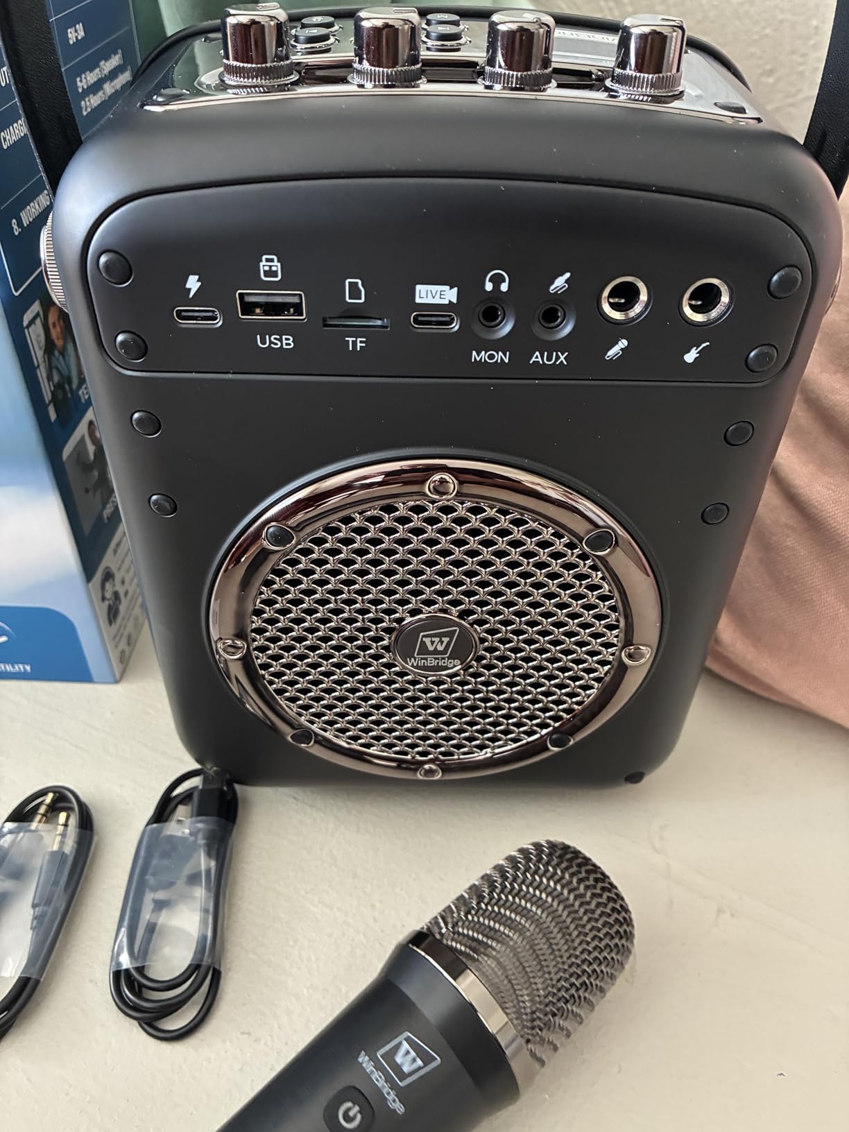 Portable Microphone and Speaker Set, 70W Wireless Voice Amplifier with 10H UHF Handheld Mic, Guitar Input, Metal Bluetooth PA System for Teachers and Presentations S100 customer photo 2