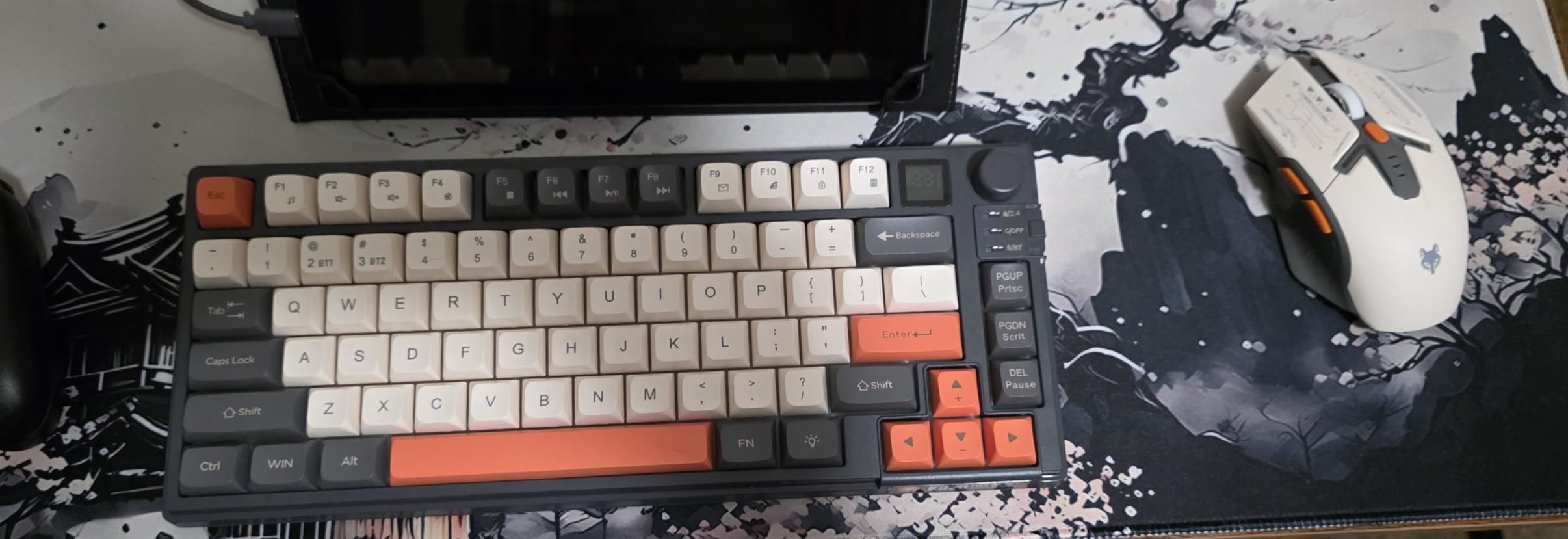 75 ％ Wireless Gaming Keyboard and Mouse Combo, Tri-Mode BT5.0/2.4GHz/USB-C, RGB Backlit Keyboard + 3D 1600DPI Mice, 2000mAh Battery, 80 Keys, Knob Volume Control (Black) customer photo 1